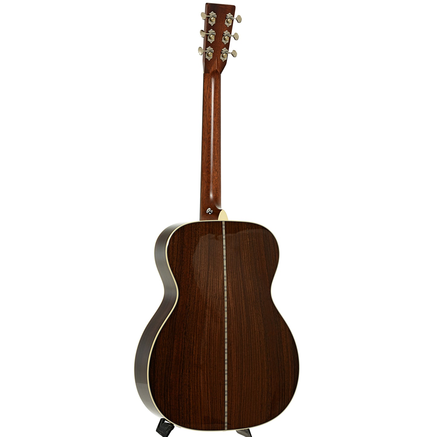 Full back and side of Martin OM28E Acoustic Electric Guitar & Case 