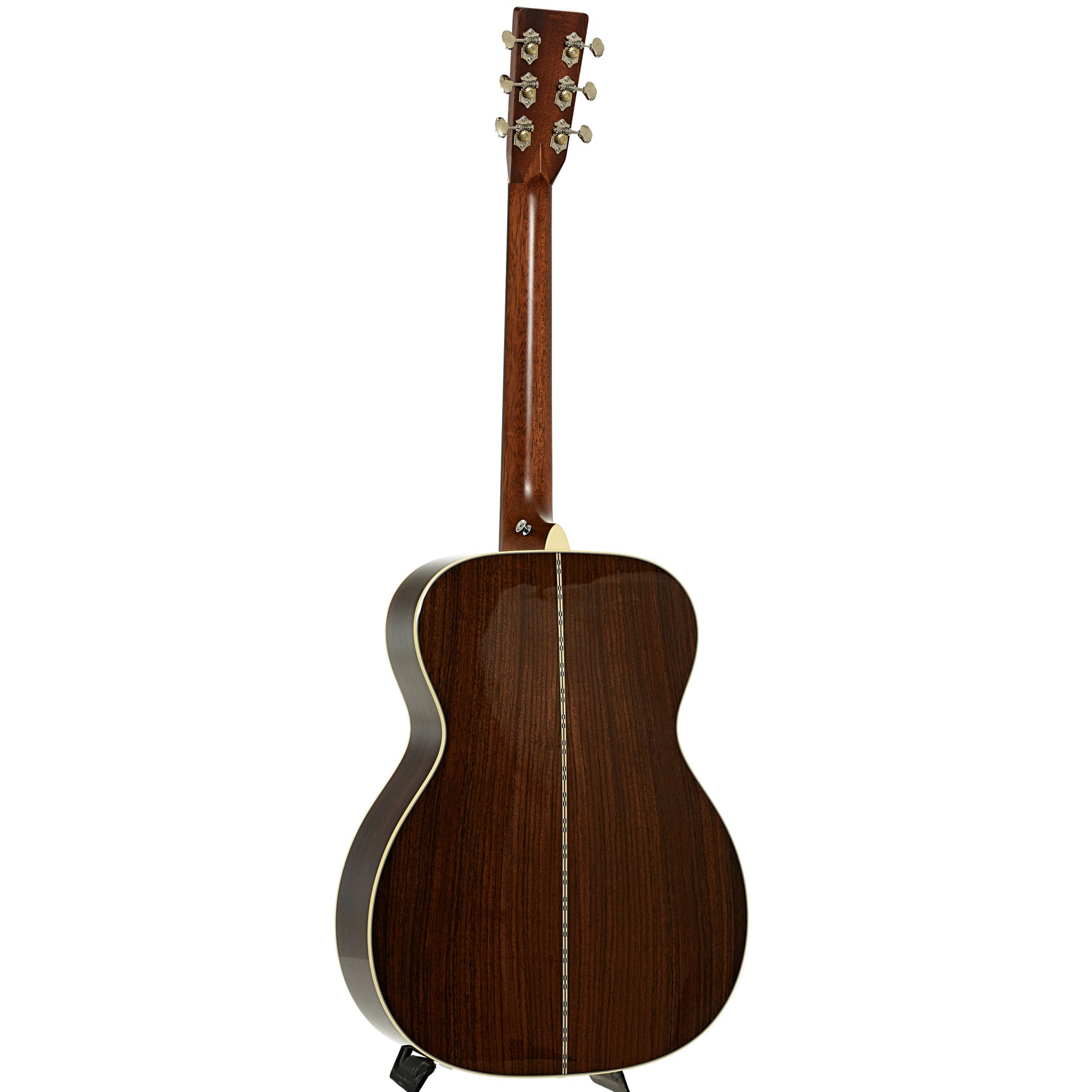 Full back and side of Martin OM28E Acoustic Electric Guitar & Case 