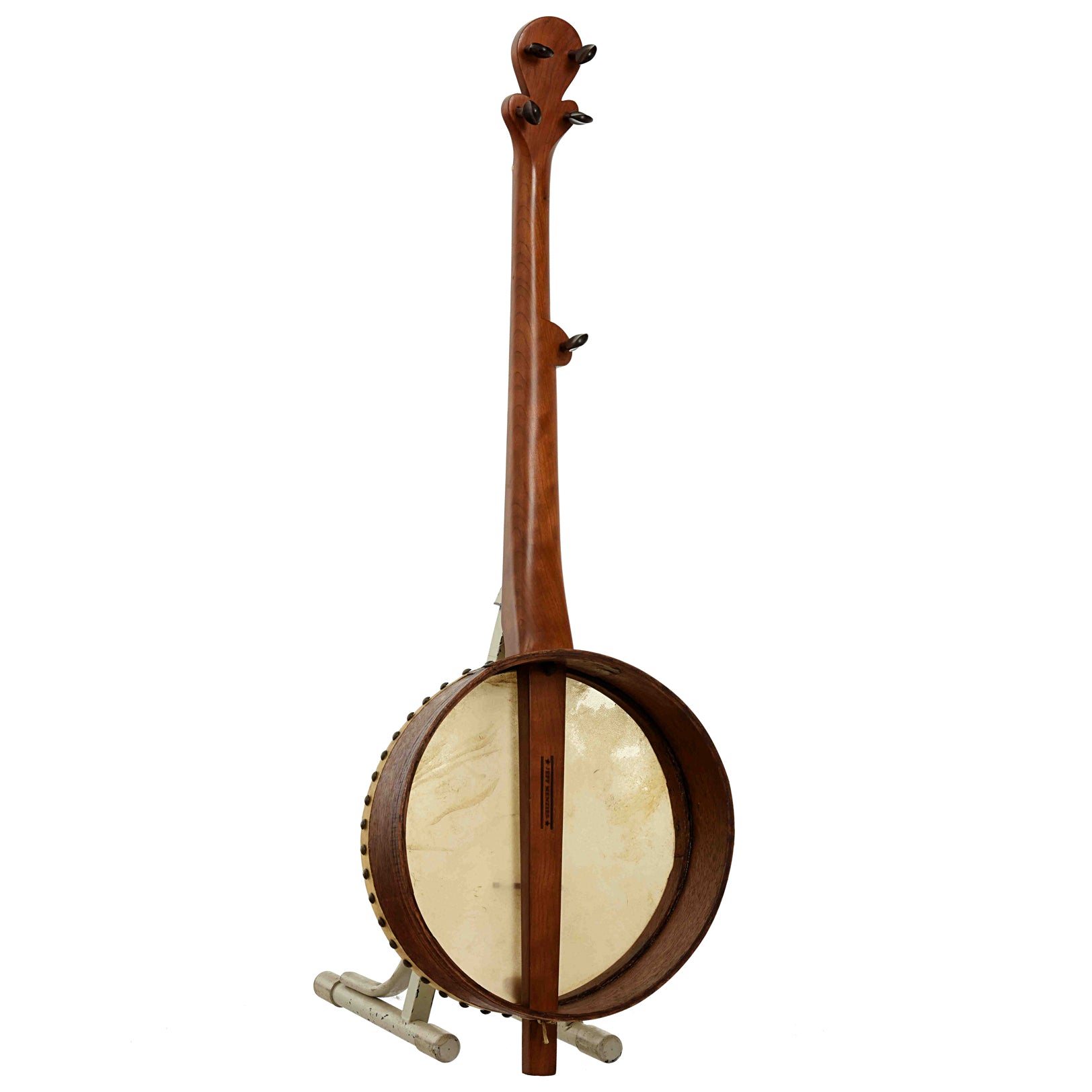 Full back and side of Menzies Mike Seeger Grain Measure Tack Head Banjo 