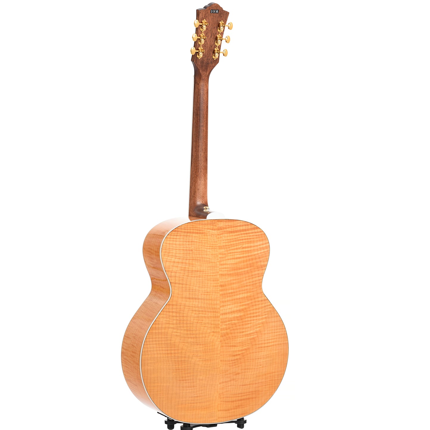 Full back and side of Guild F-250E Archback Deluxe Jumbo Acoustic Guitar, Blonde