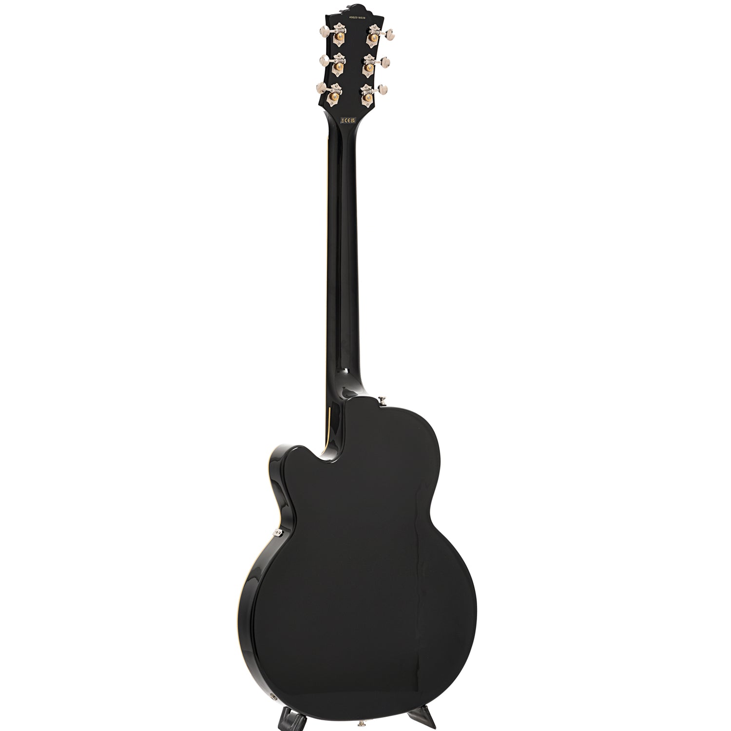Full back and side of Guild Newark St. Collection M-75 Aristocrat Hollow Body Archtop Guitar, Limited Edition Black Finish