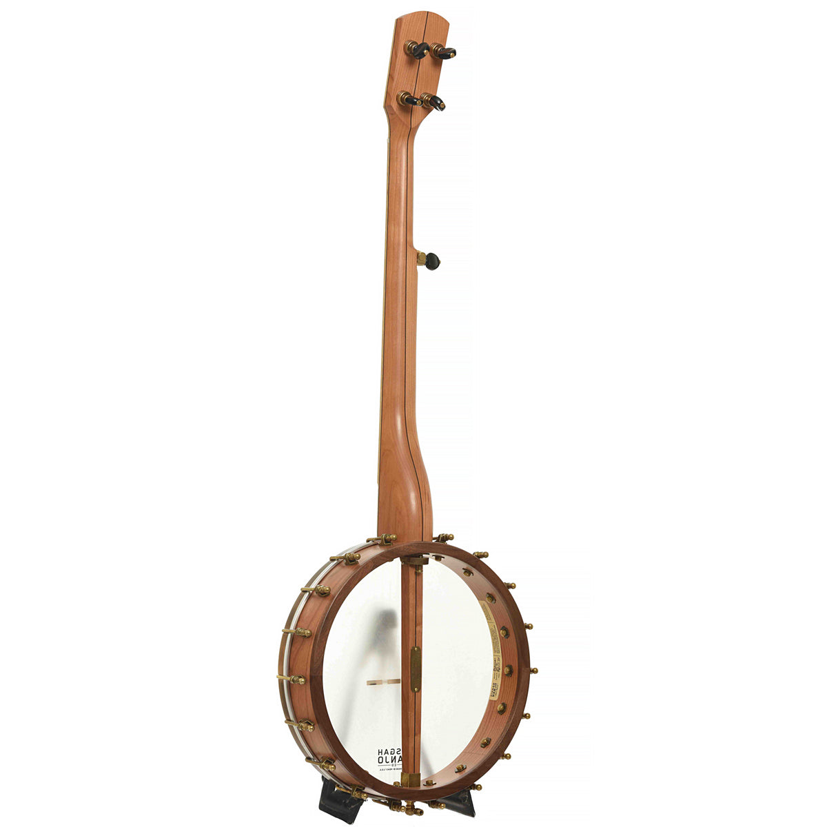 Full Back & Side of Pisgah Possum 12in Cherry Openback Banjo