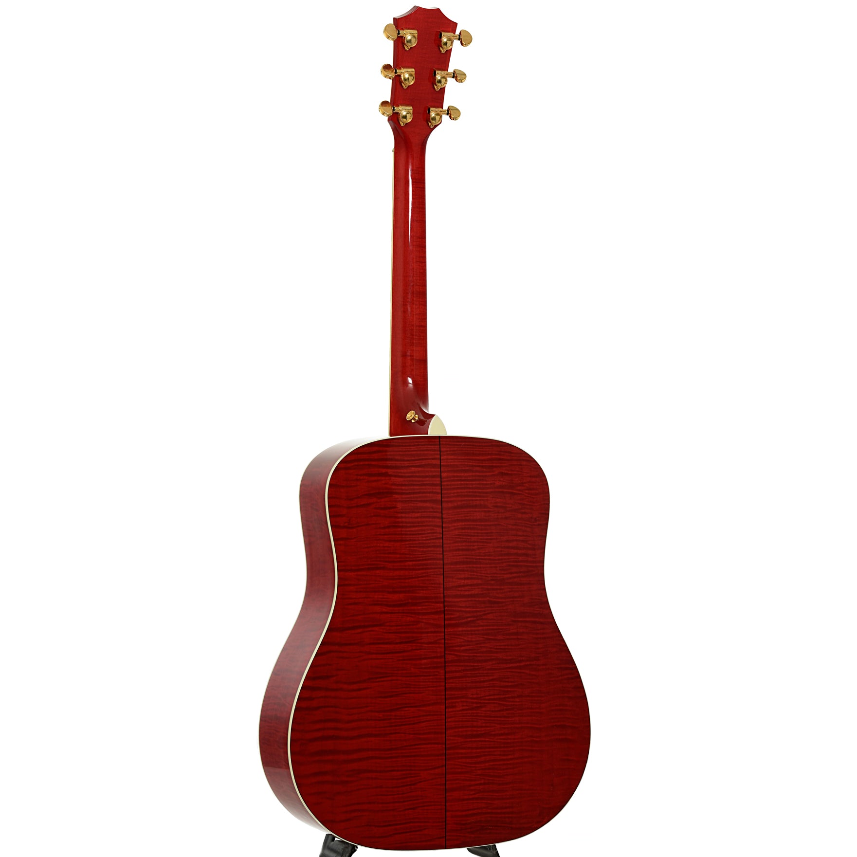 Full back and side of Taylor 610 Transparent Red Acoustic Guitar 