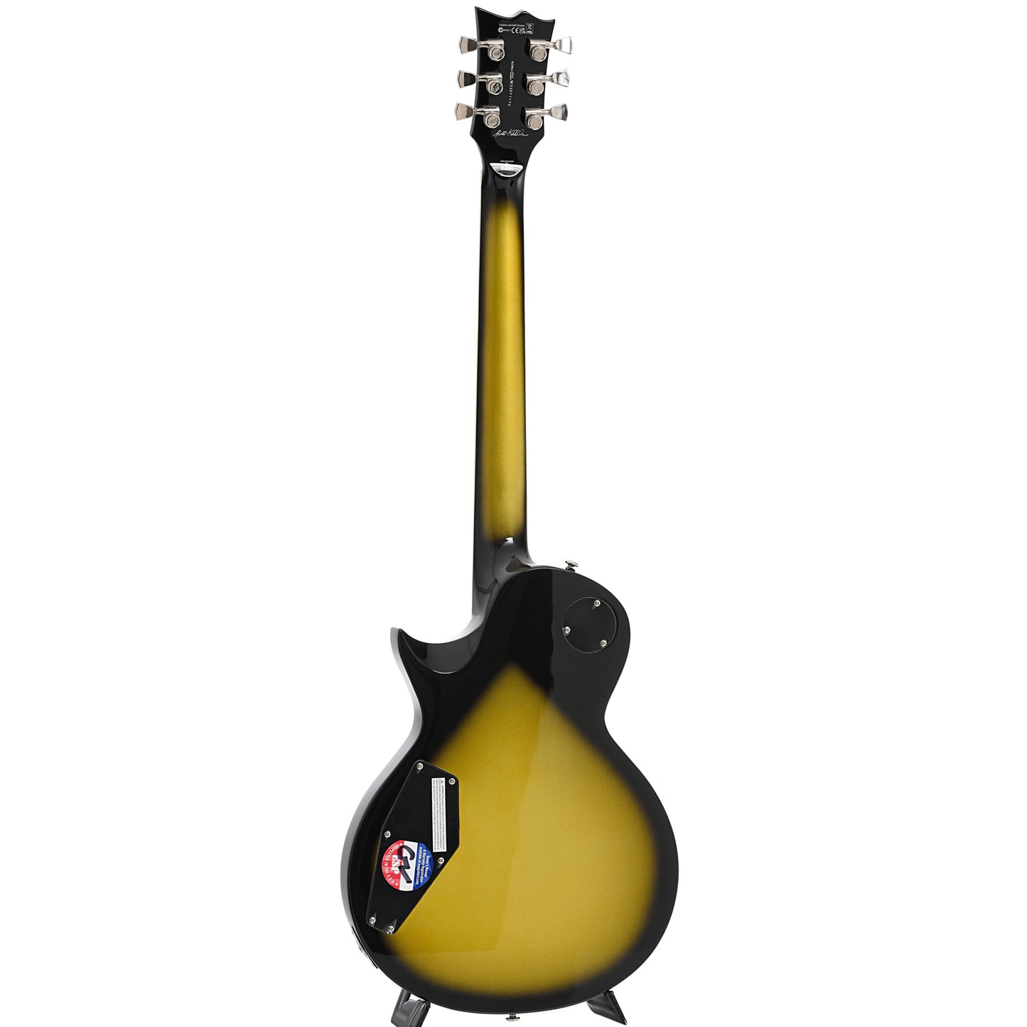 Full back and side of ESP LTD BK-600 Electric Guitar, Vintage Silver Sunburst