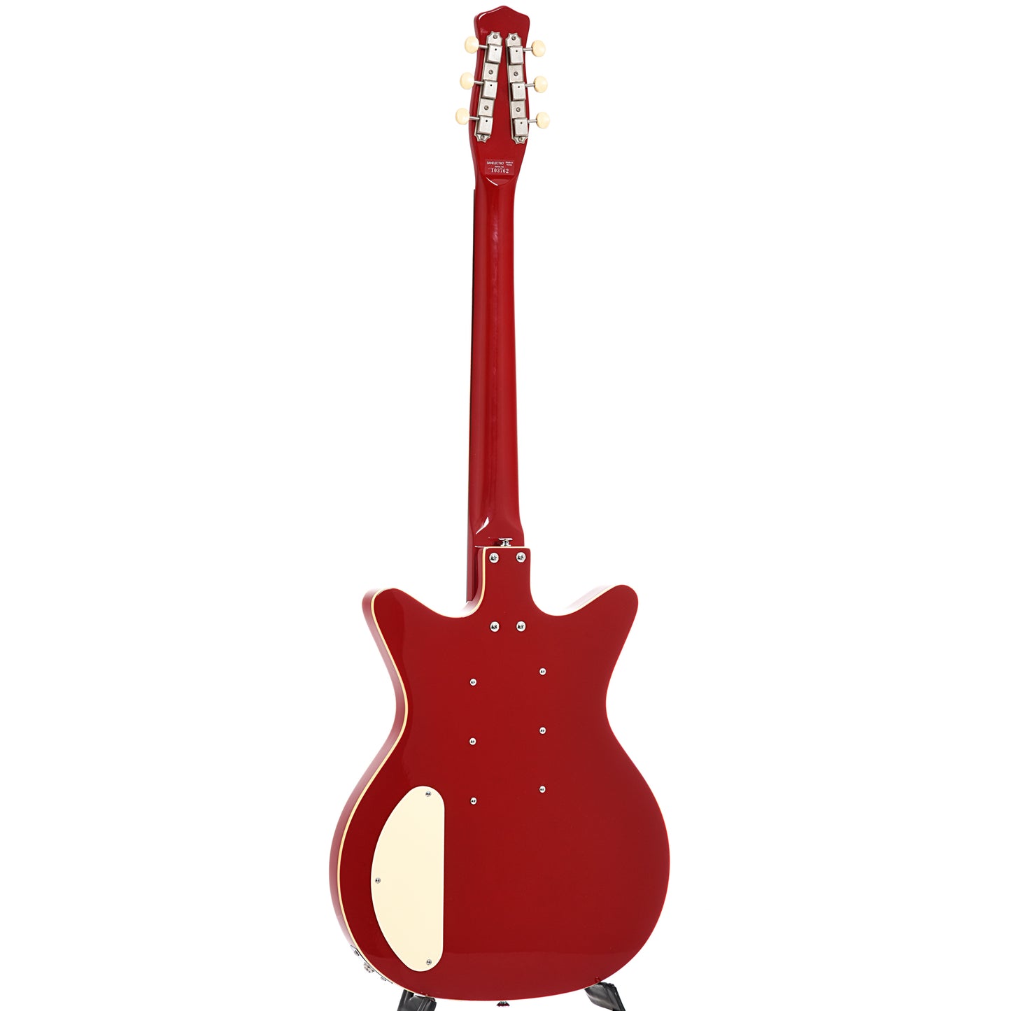 back and side of Danelectro '59 Triple Divine Electric Guitar, Red