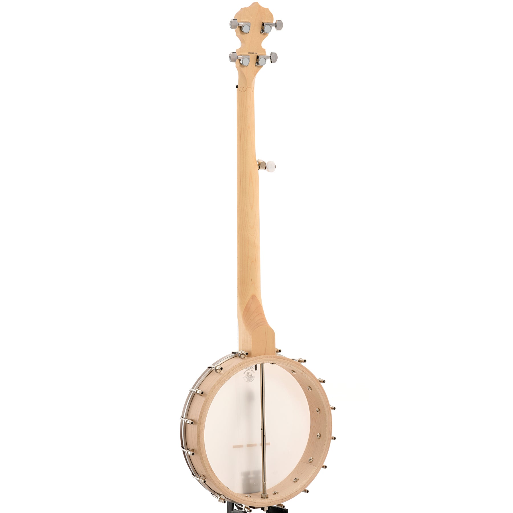 Full back and side of Deering Goodtime Deco Openback Banjo with Scooped Fretboard