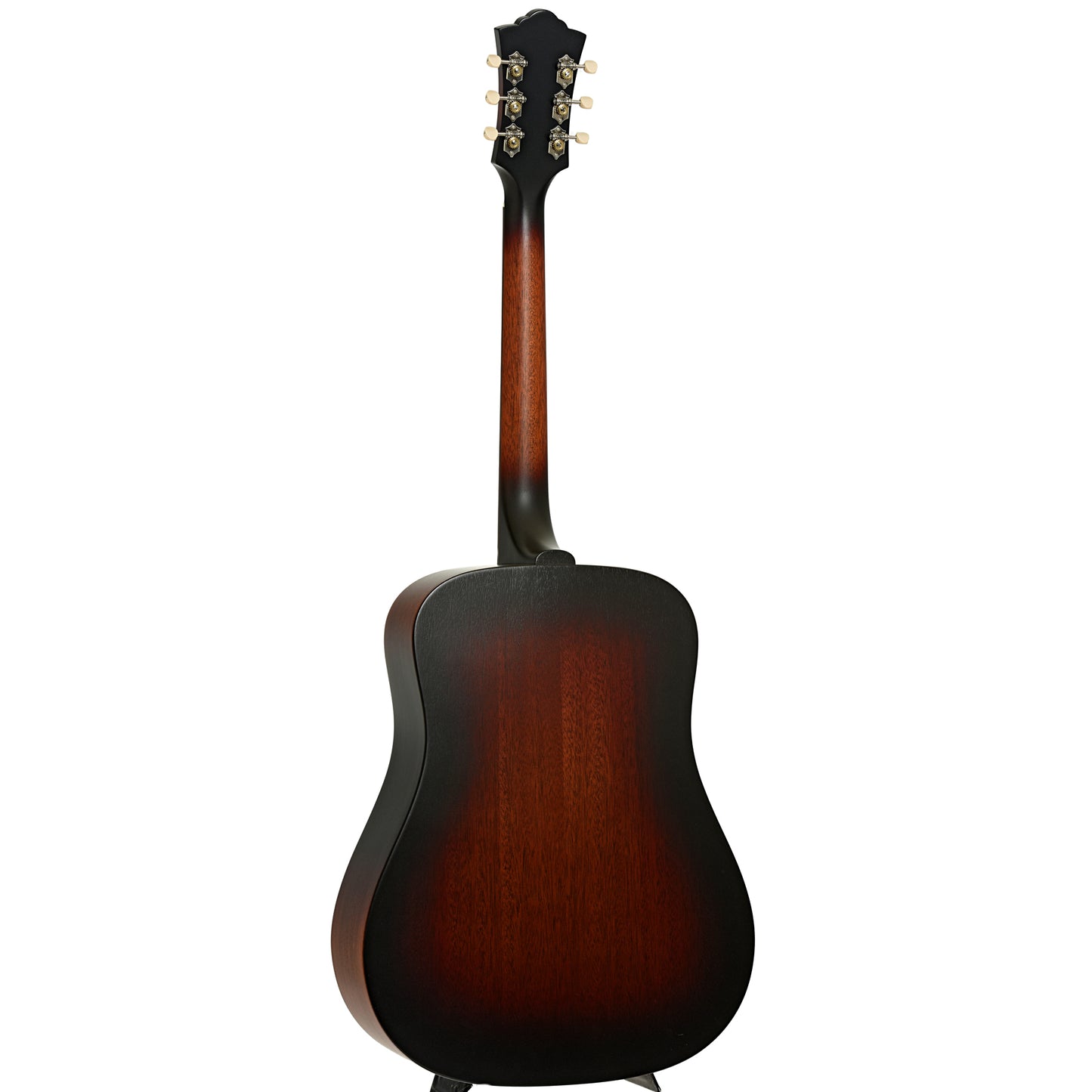 Full back and side of Guild USA D-20 VSB Mahogany Acoustic Guitar 