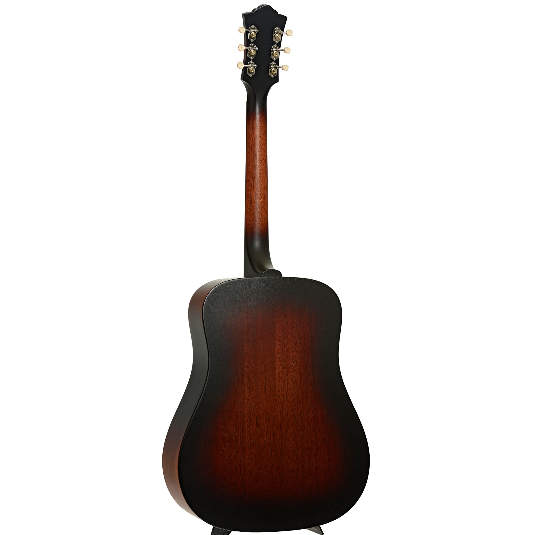 Full back and side of Guild USA D-20 VSB Mahogany Acoustic Guitar 