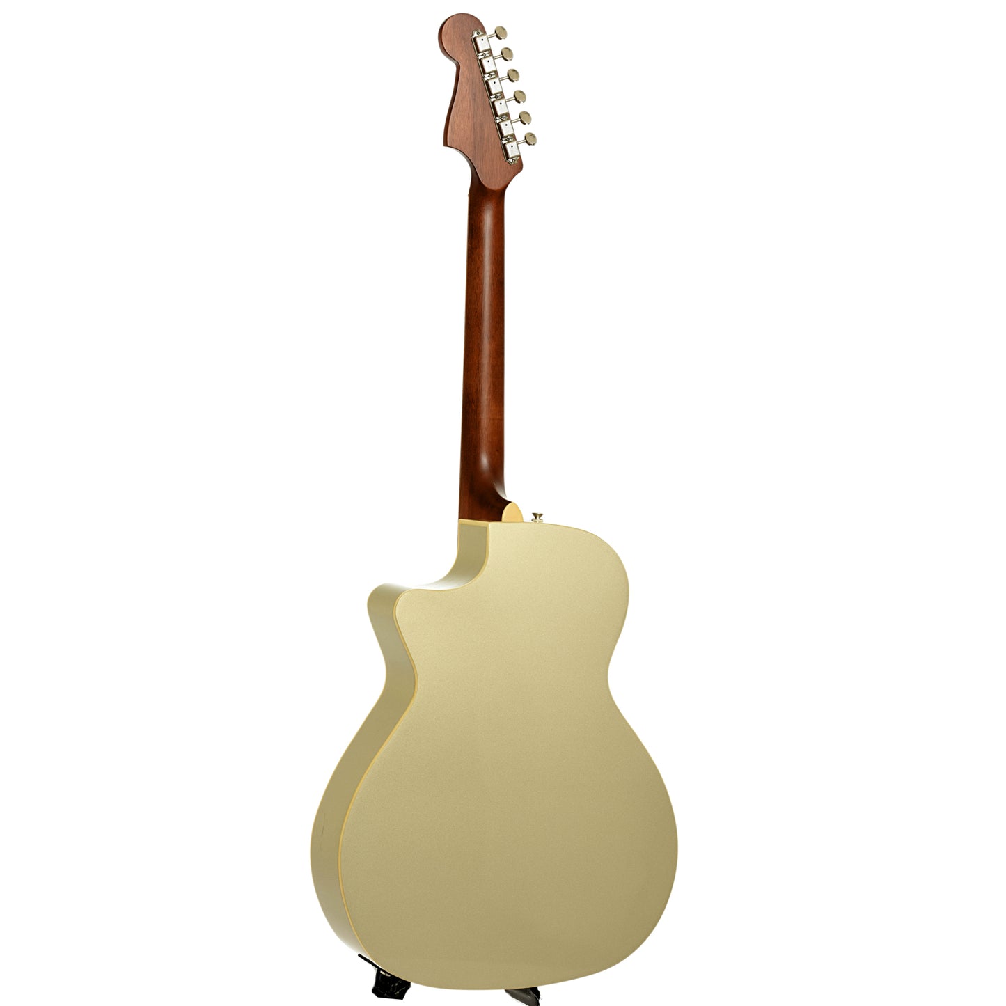 Full back and side of Fender Newporter Player Champagne Acoustic Guitar