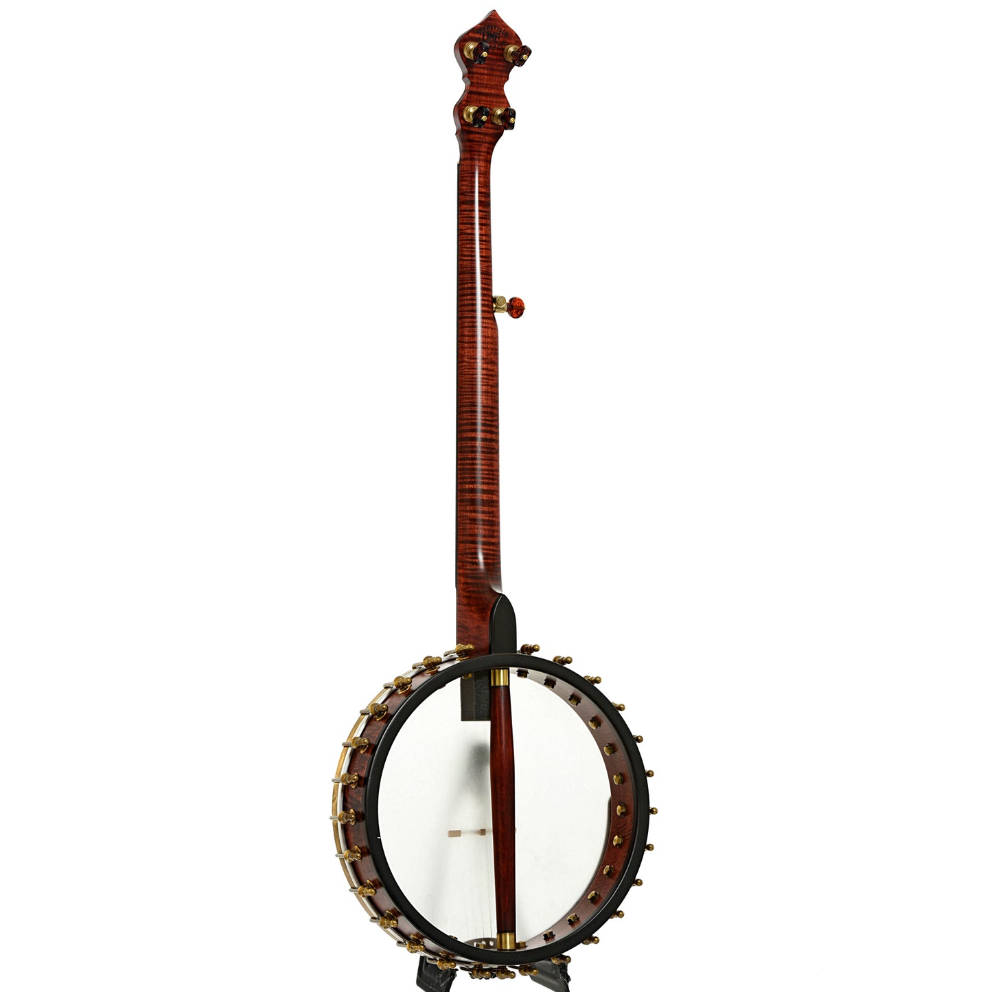 Full back and side of Ome Jubilee 12" Openback Banjo, Maple Neck