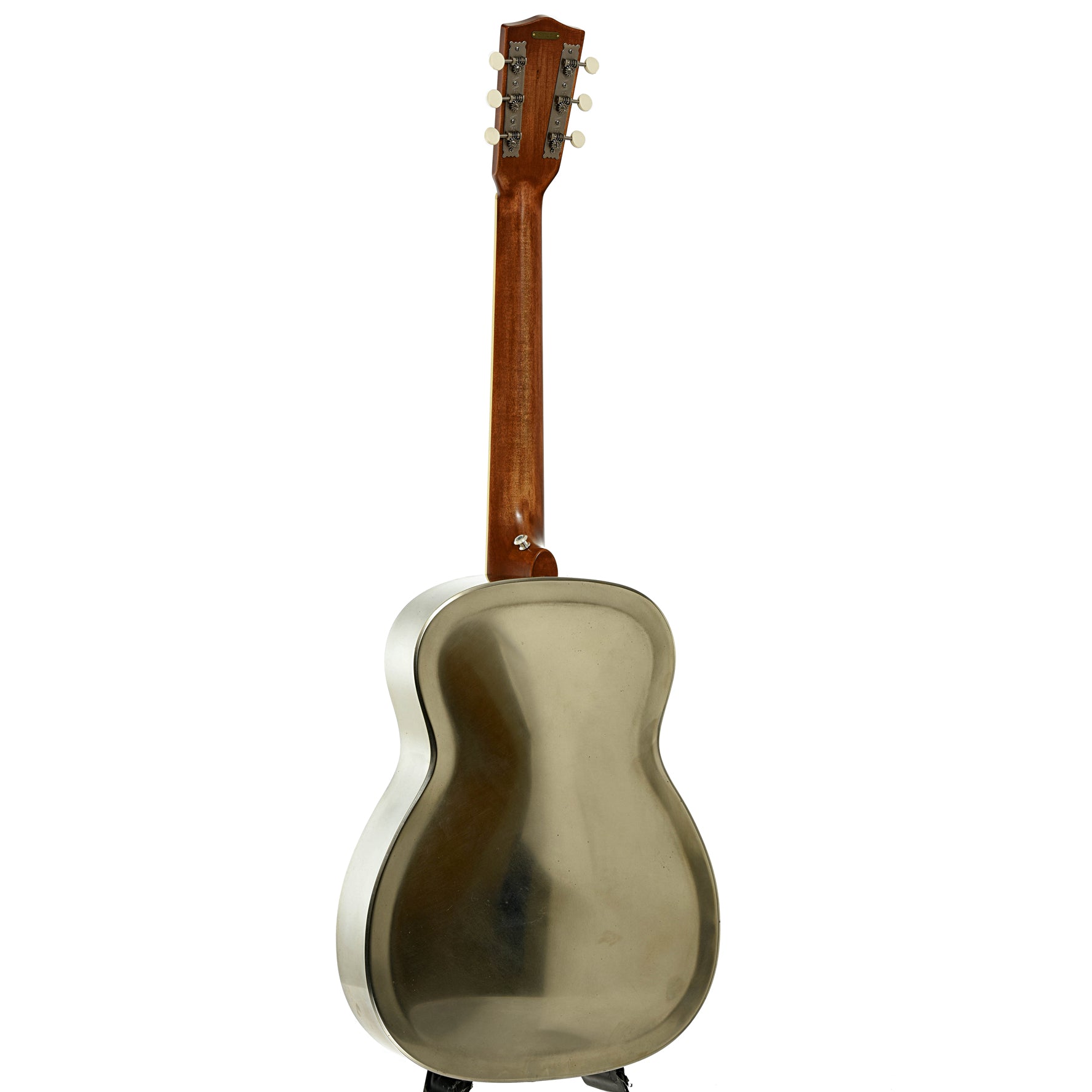 Full back and side of National Raw Steel 14-Fret Resonator Guitar