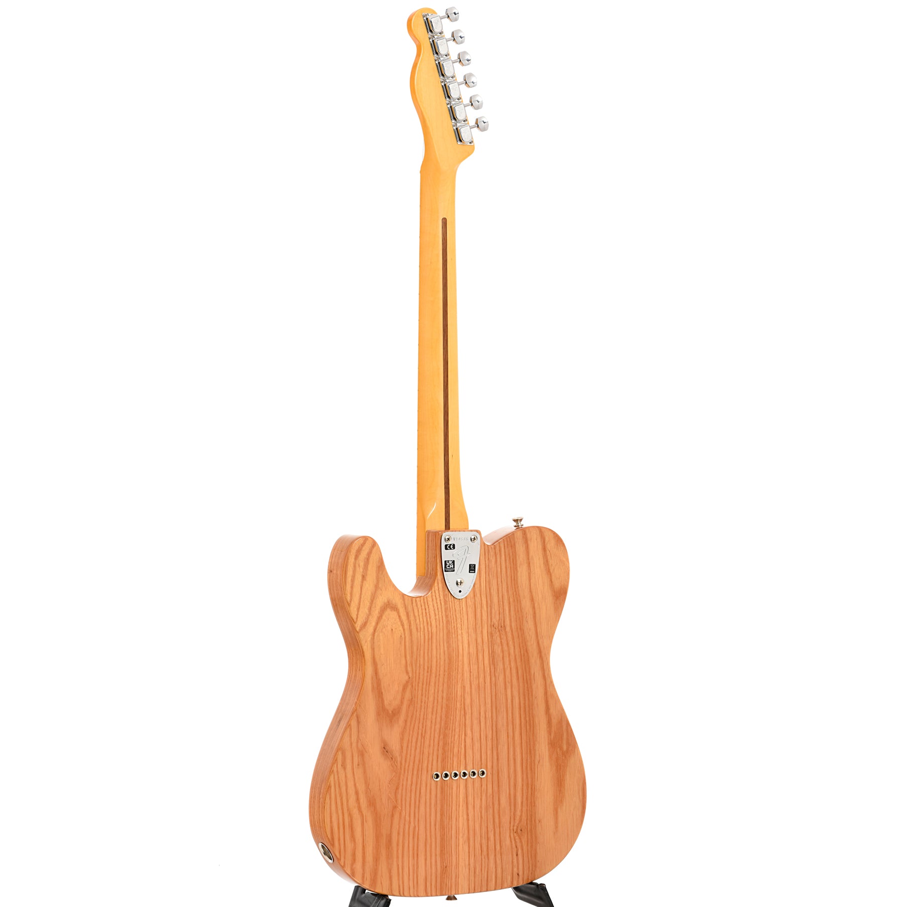 Full back and side of Fender American Vintage II 1972 Telecaster Thinline, Aged Natural