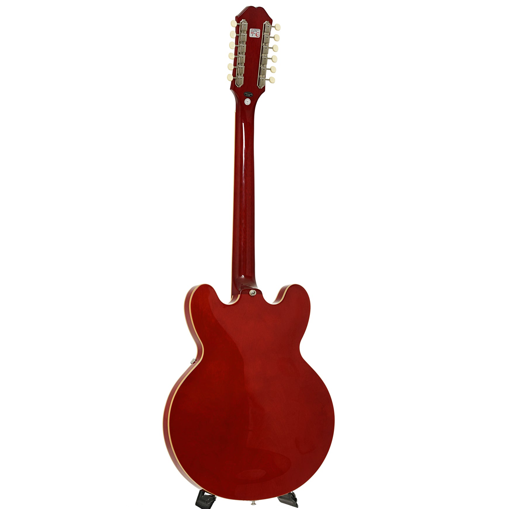 Full back and side of Epiphone E360-12  Riviera-12 Hollowbody Electric Guitar