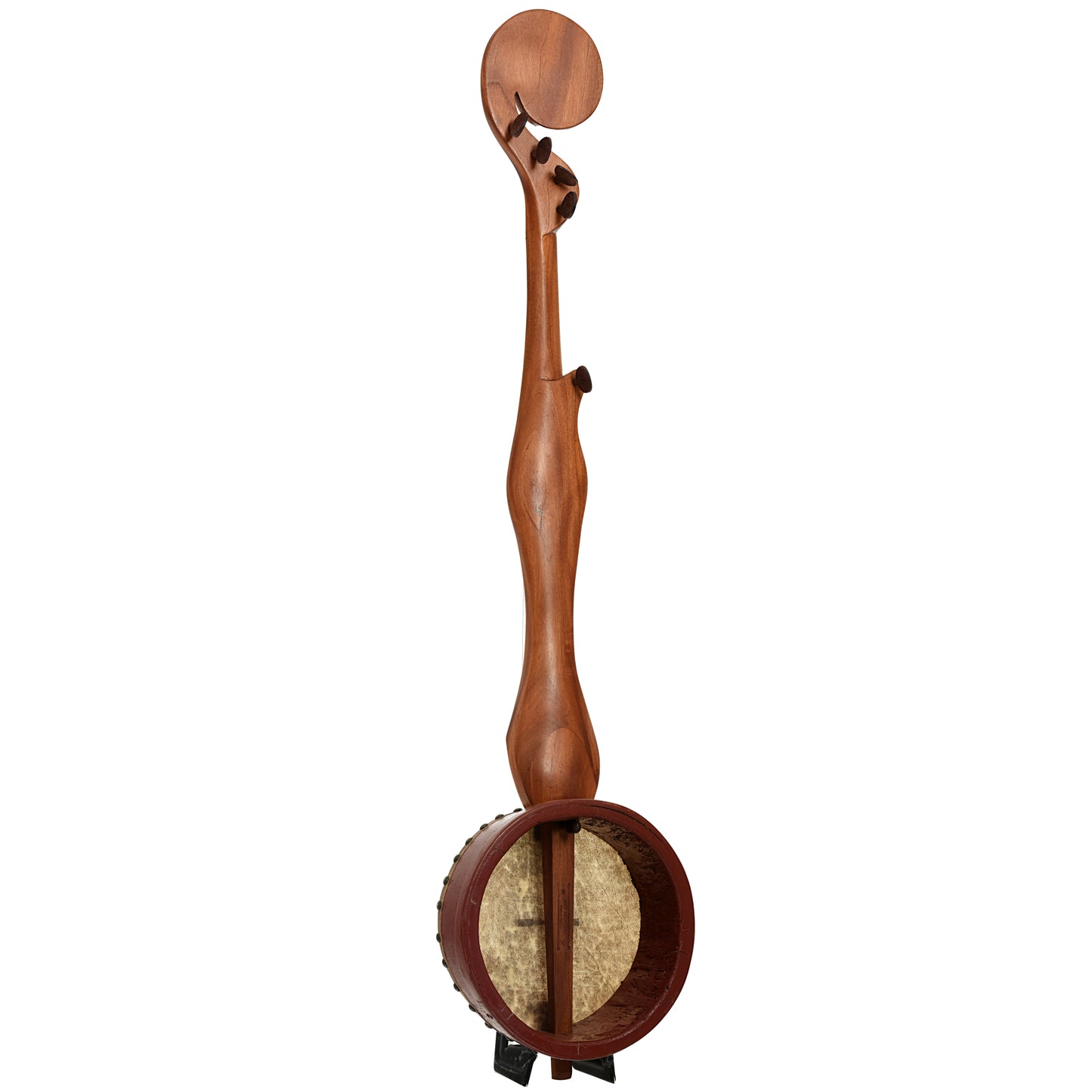 Full back and side of Menzies Fretless Tackhead Banjo #596