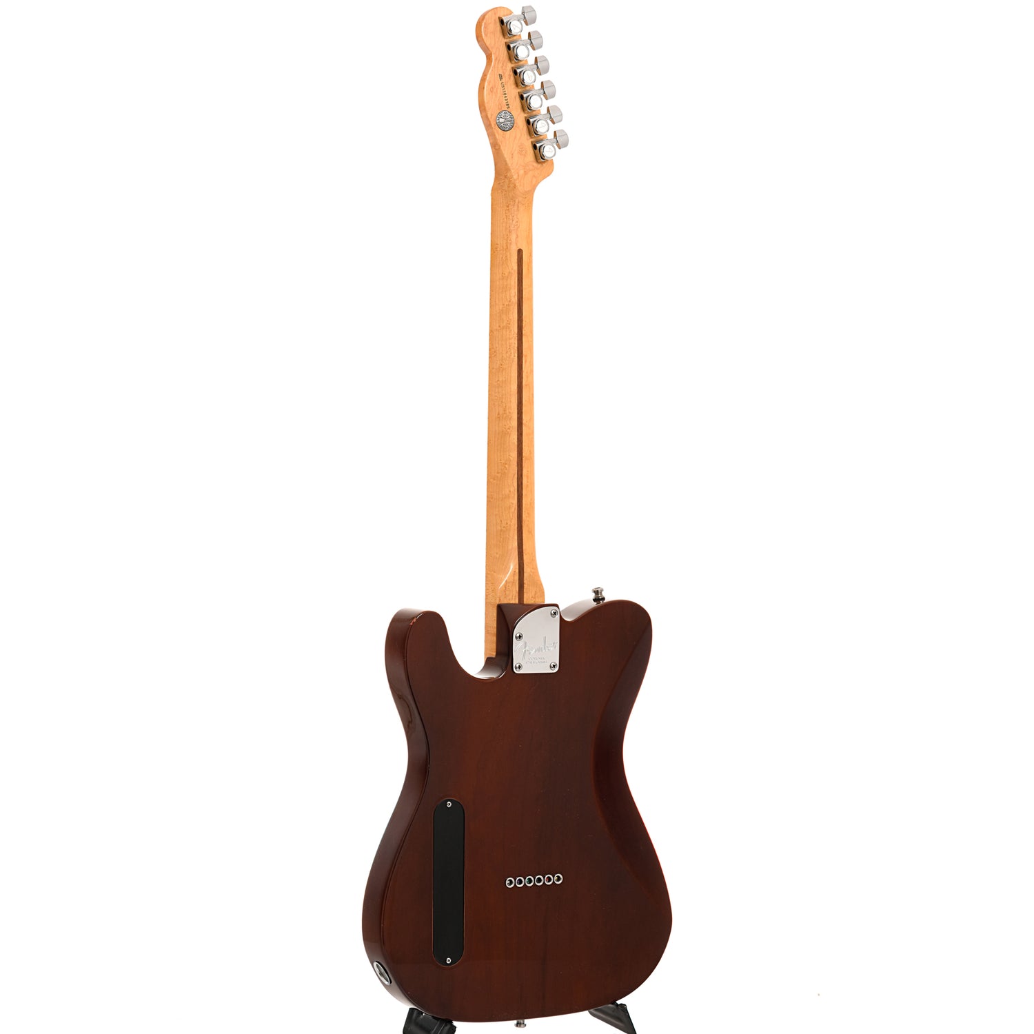 Full back and side of Fender Select Malaysian Blackwood Telecaster 
