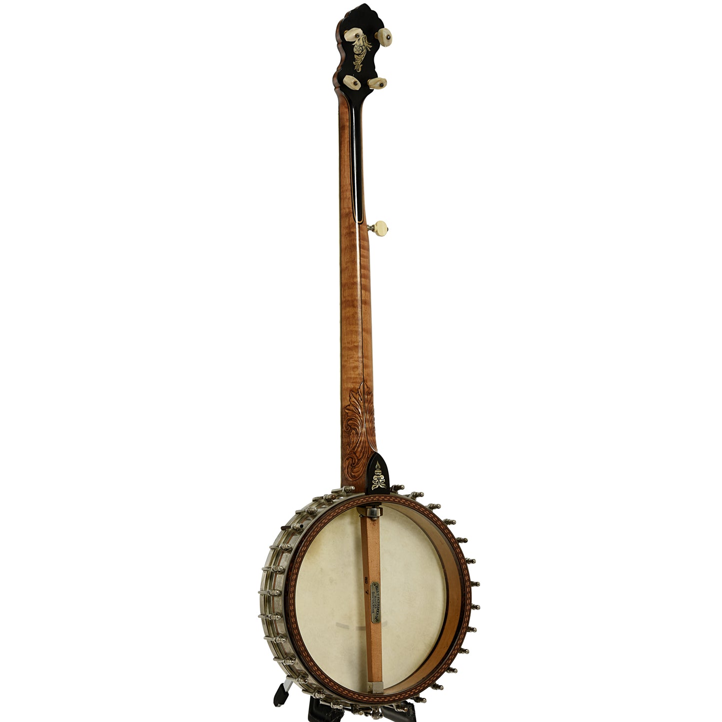 Full back and side of Fairbanks Whyte Laydie No.7 Open Back Banjo