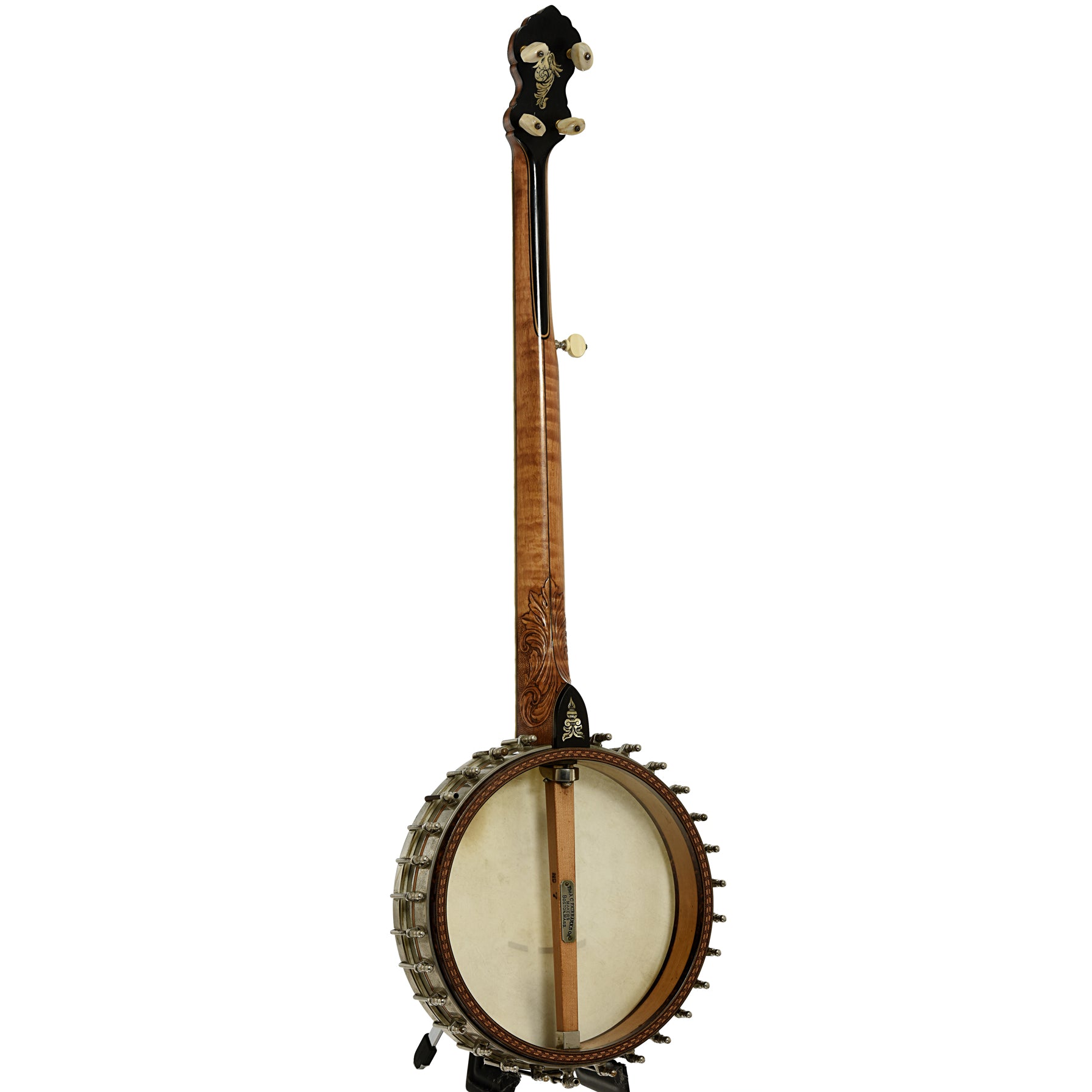 Full back and side of Fairbanks Whyte Laydie No.7 Open Back Banjo