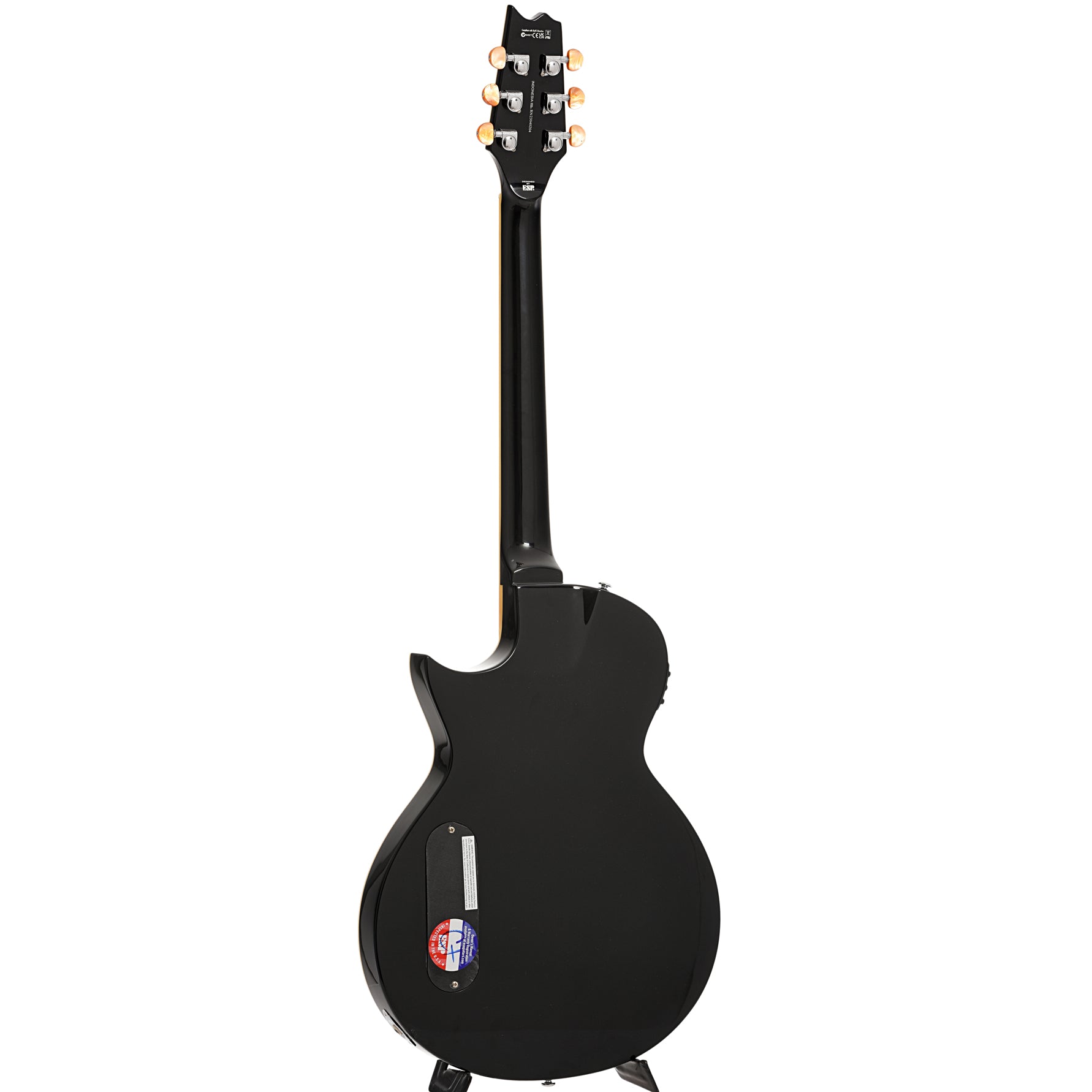 Full back and side of ESP LTD B-Stock TL-6 Acoustic-Electric Guitar, Black