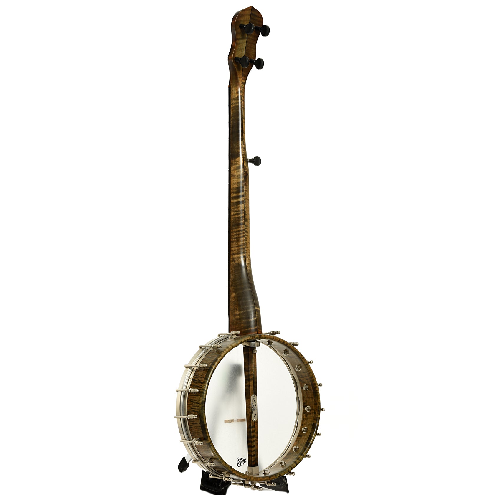 Full back and side of Chuck Lee Lone Star Custom Open Back Banjo