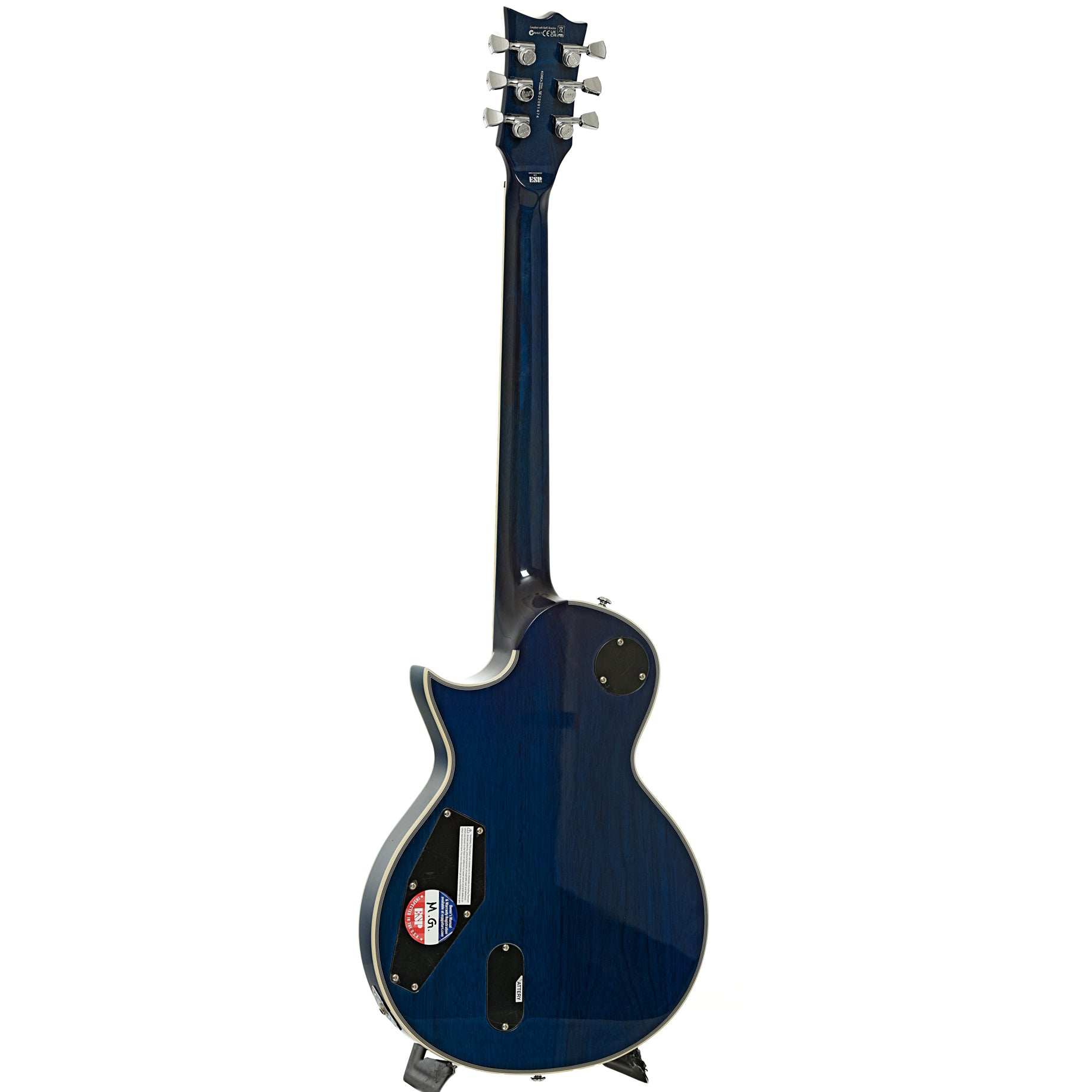 Full back and side of ESP LTD EC-1000T CTM Electric Guitar, Violet Shadow