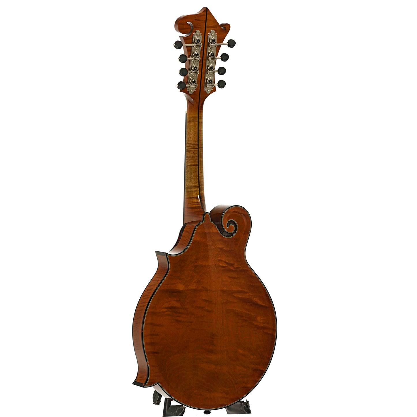 Full back and side of Northfield Workshop Artist Series F5 Mandolin, Variation 1 Italian Spruce, with Case