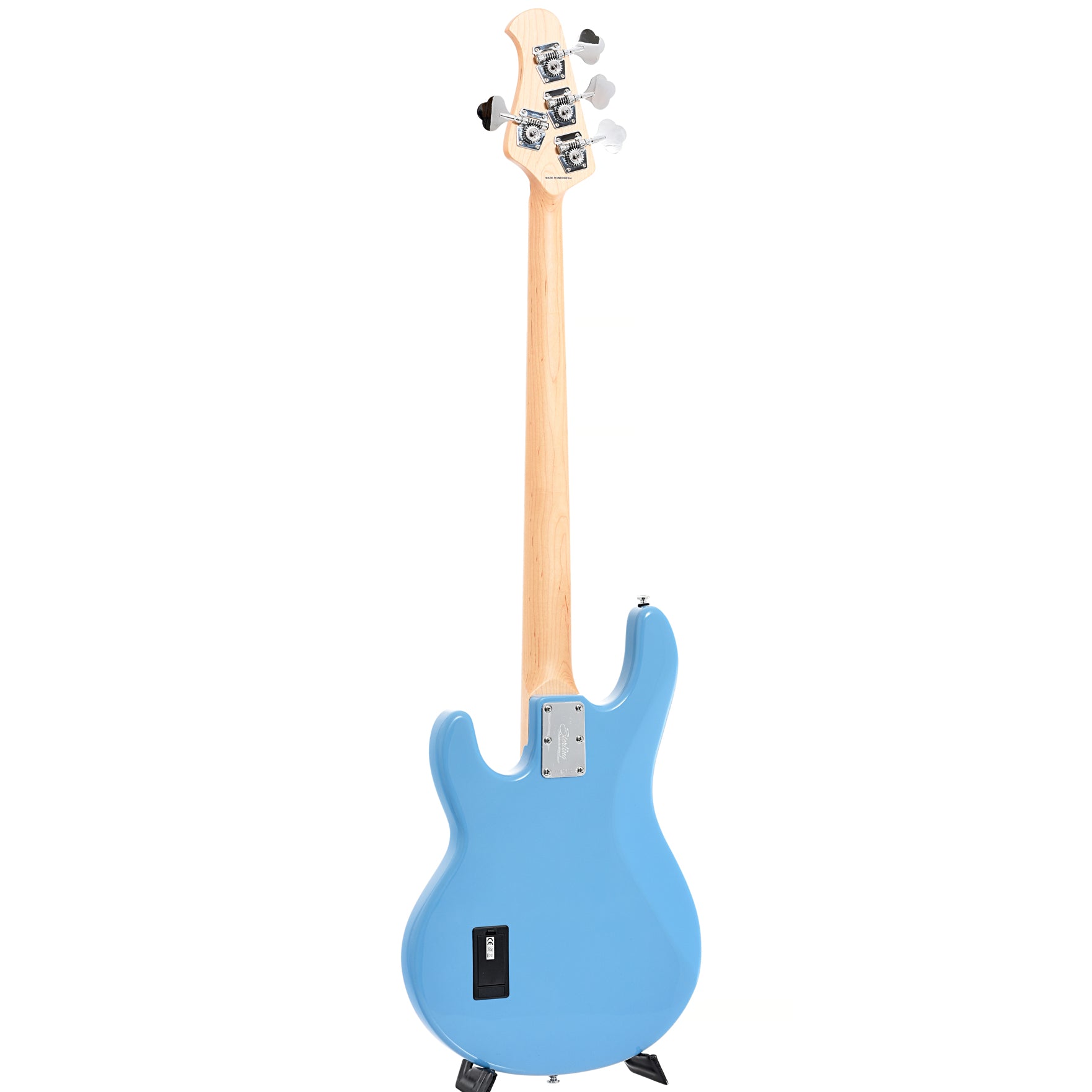 Full back and side of Sterling by Music Man RAY4 4-String Bass, Chopper Blue