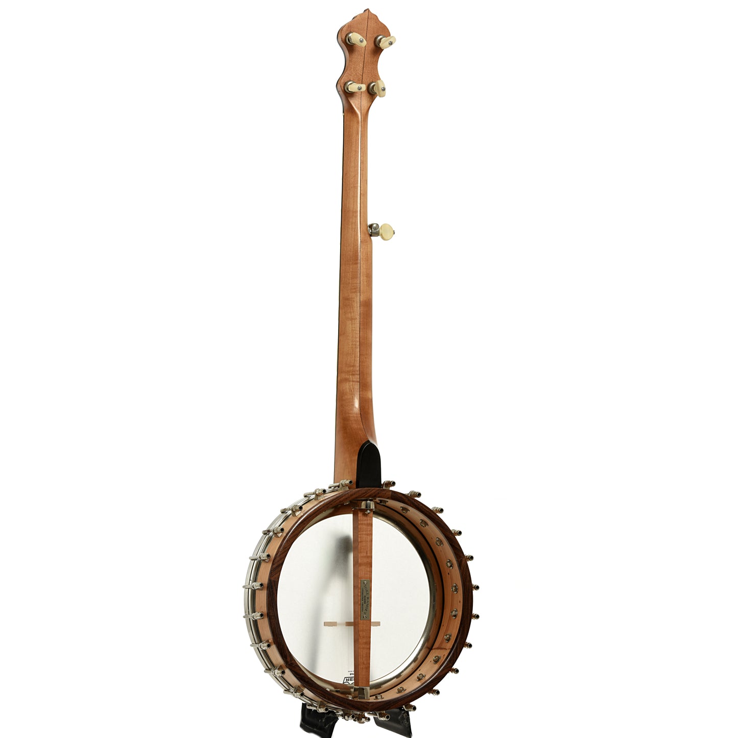 Full back and side of Mike Ramsey Bacon Model Open Back Banjo