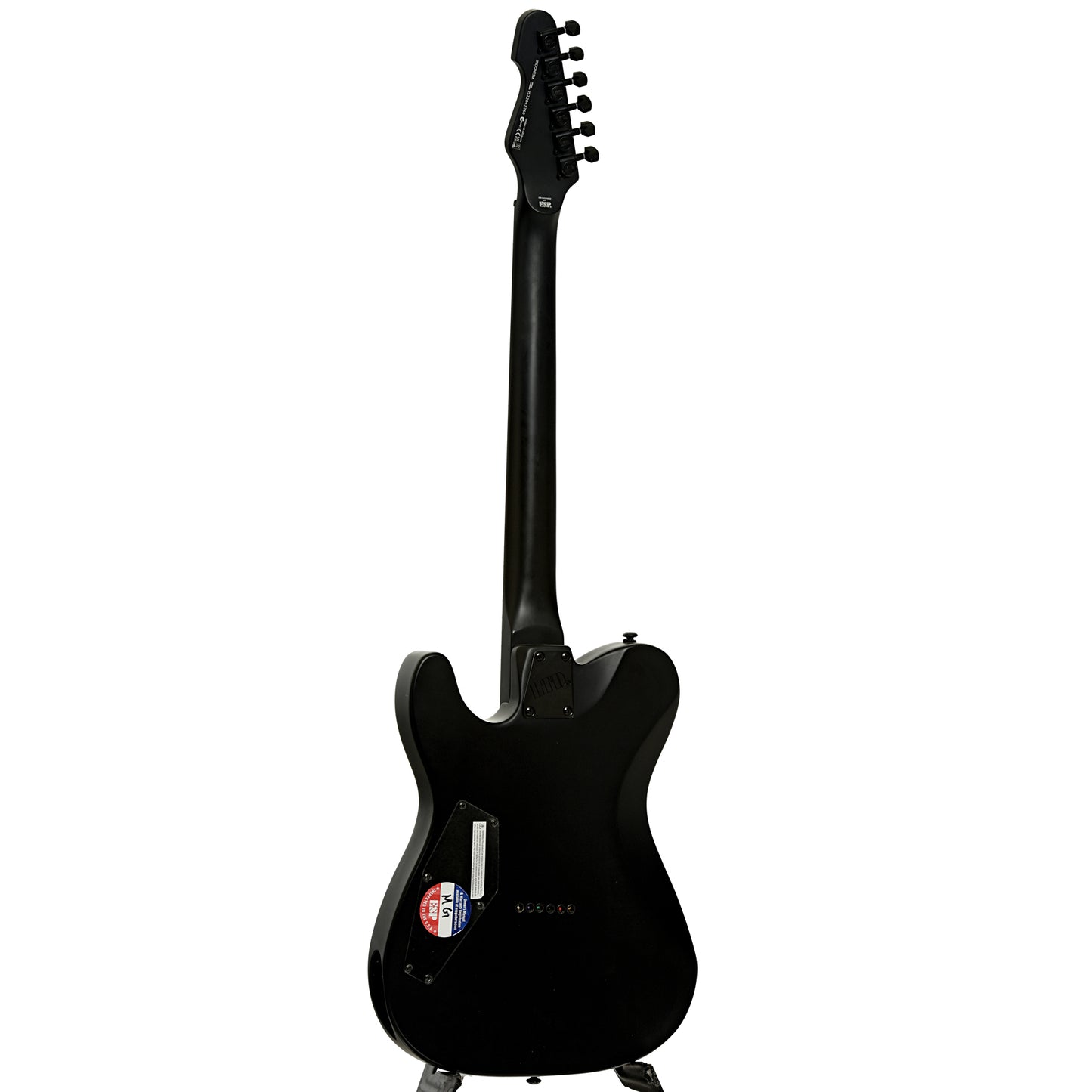 Full back and side of ESP LTD TE-201 Electric Guitar, Black Satin