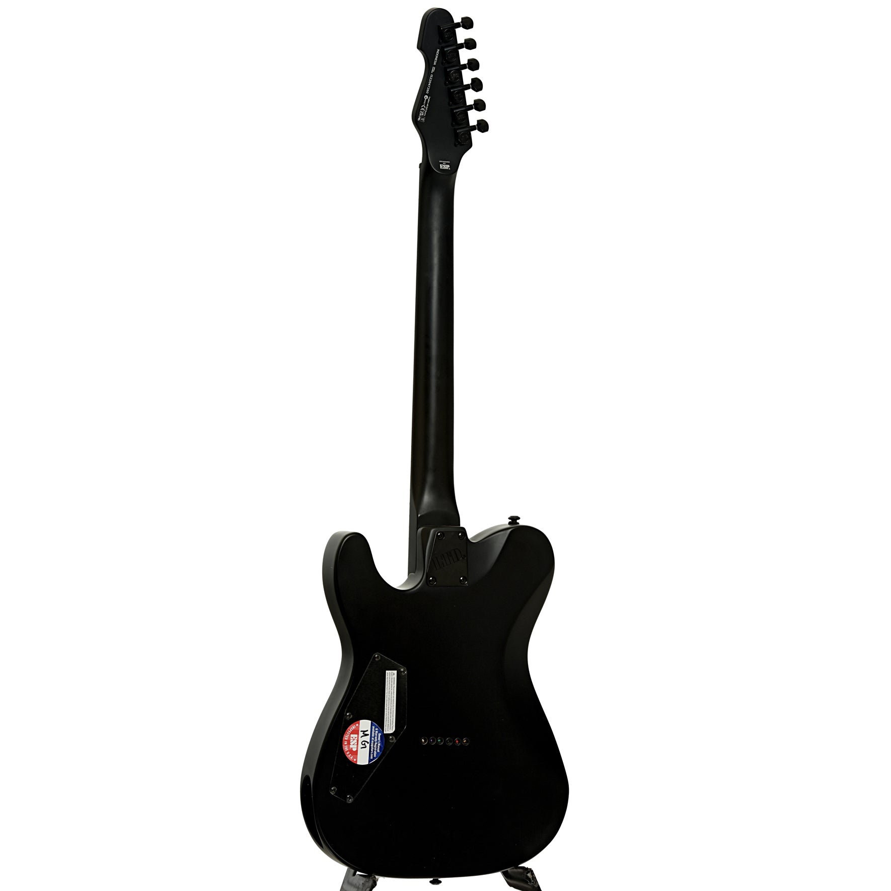Full back and side of ESP LTD TE-201 Electric Guitar, Black Satin