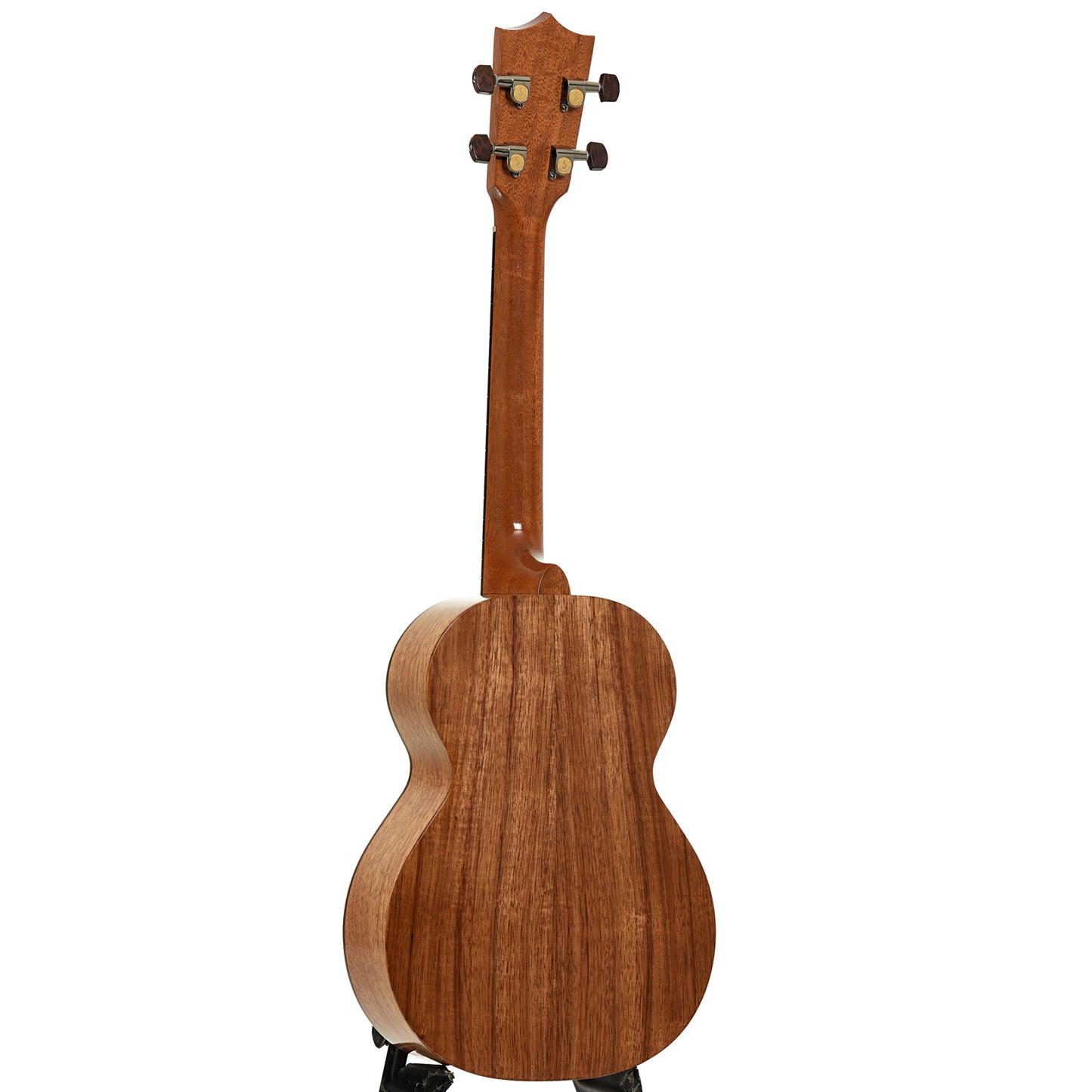 Full back and side of Kamaka 100th Anniversary HF-3D Deluxe Tenor Ukulele with Case