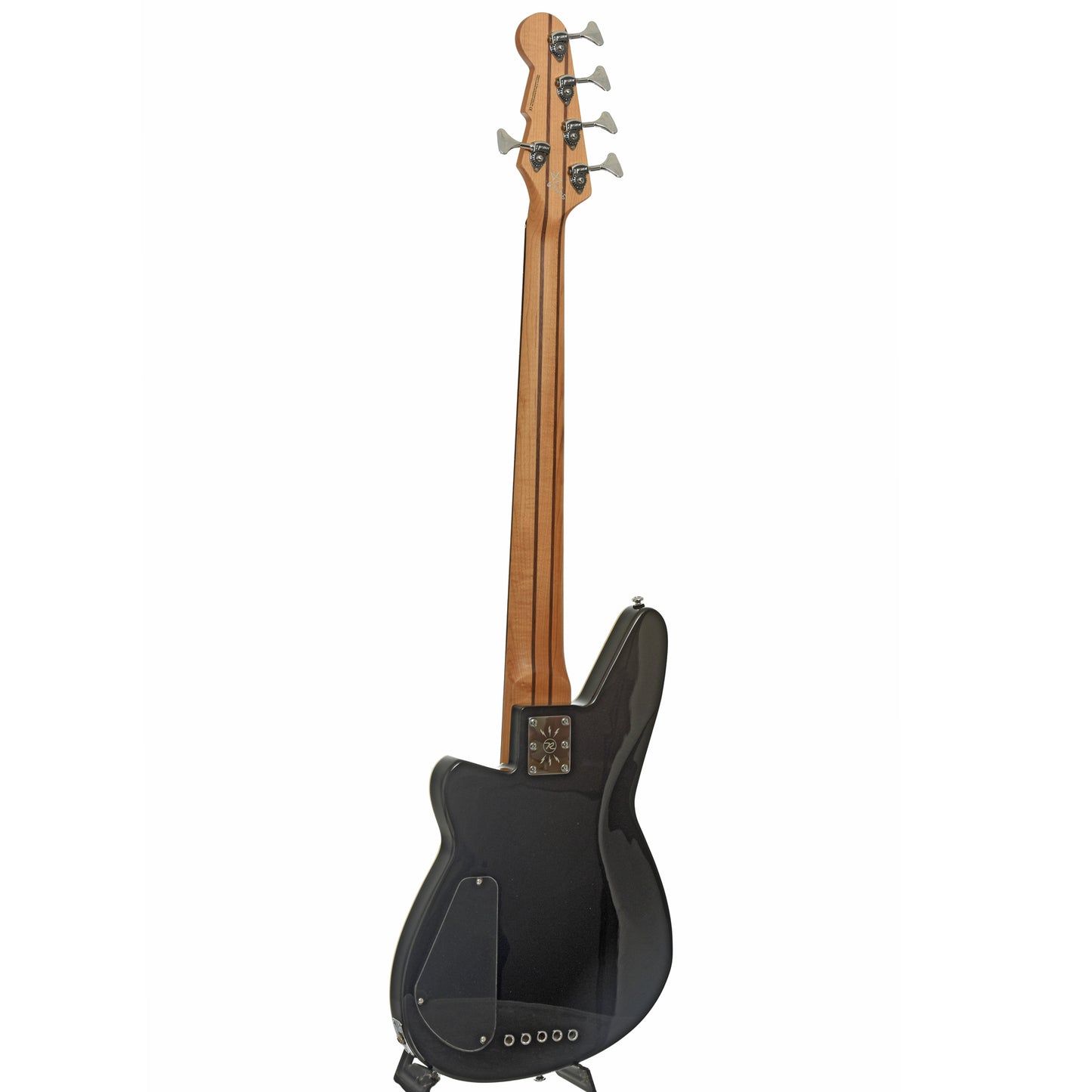 Full back and side of Reverend Mercalli 5 5-string Electric Bass Guitar, Midnight Black