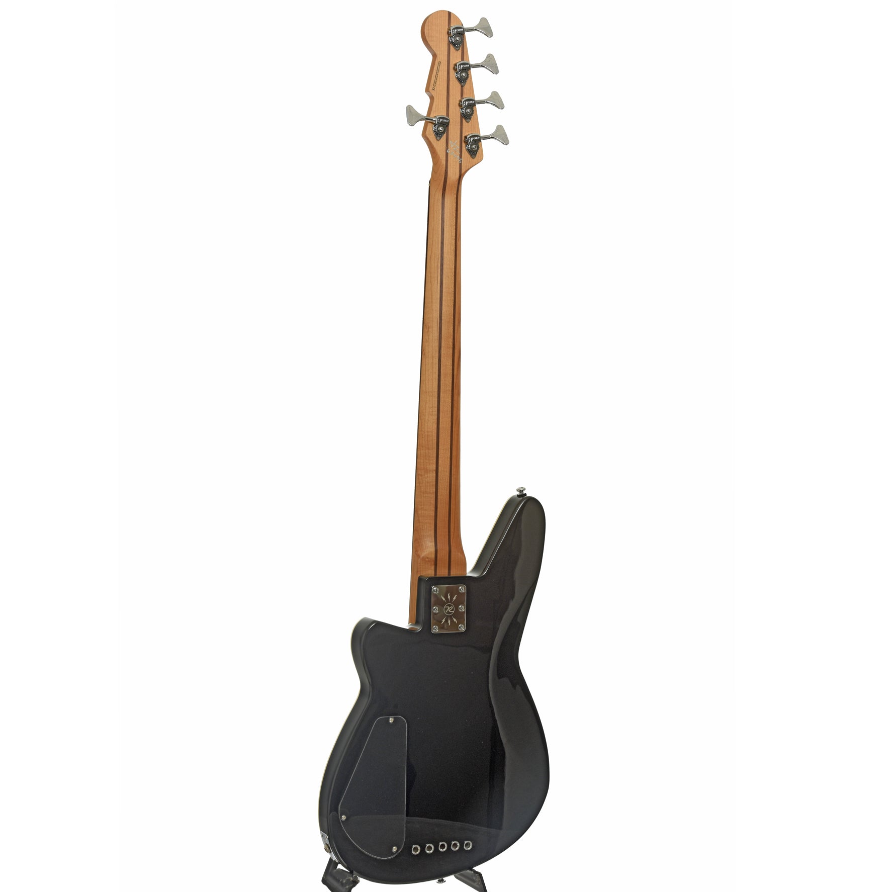 Full back and side of Reverend Mercalli 5 5-string Electric Bass Guitar, Midnight Black