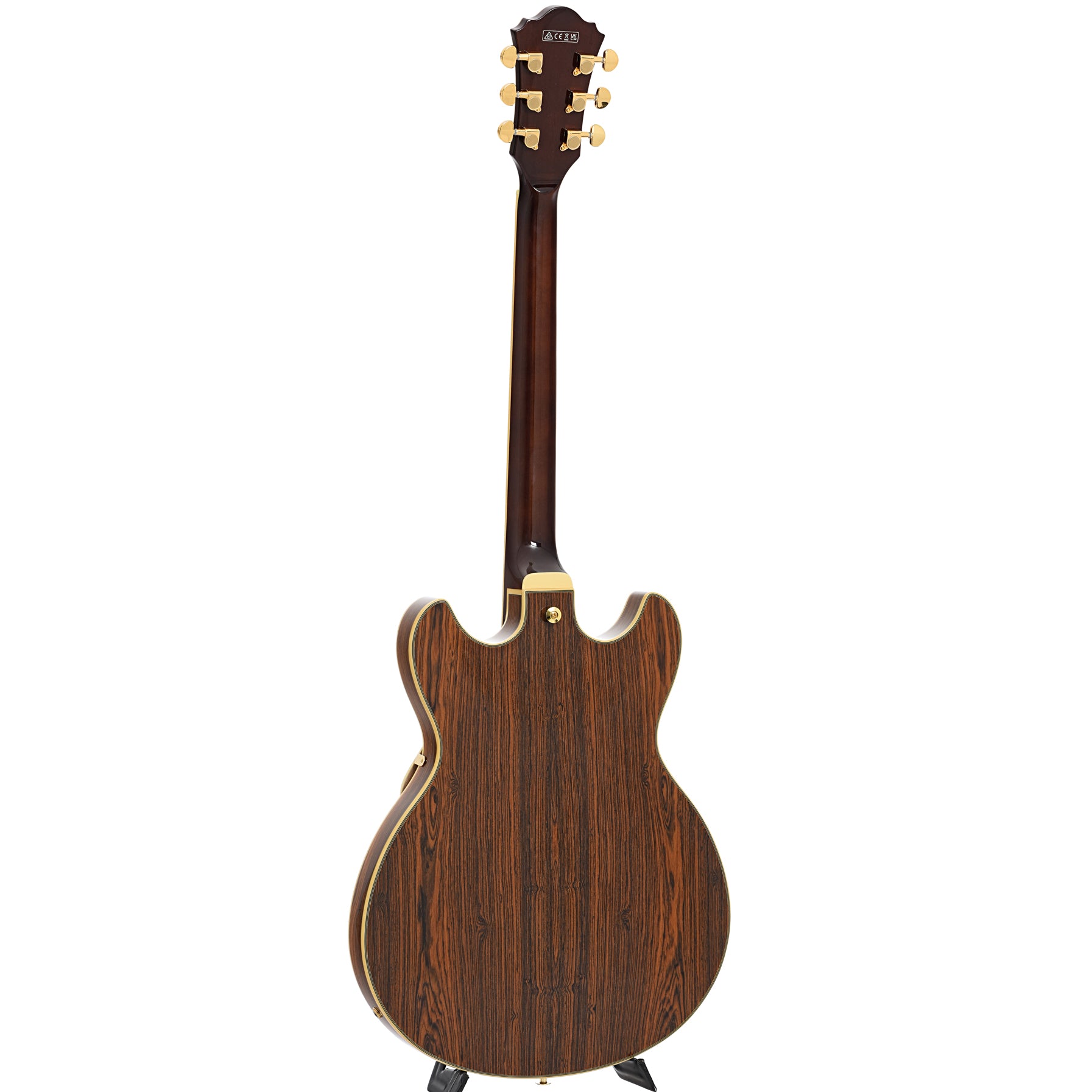 Full back and side of Ibanez Artcore Expressionist AS93BC Semi-hollowbody Electric Guitar, Black