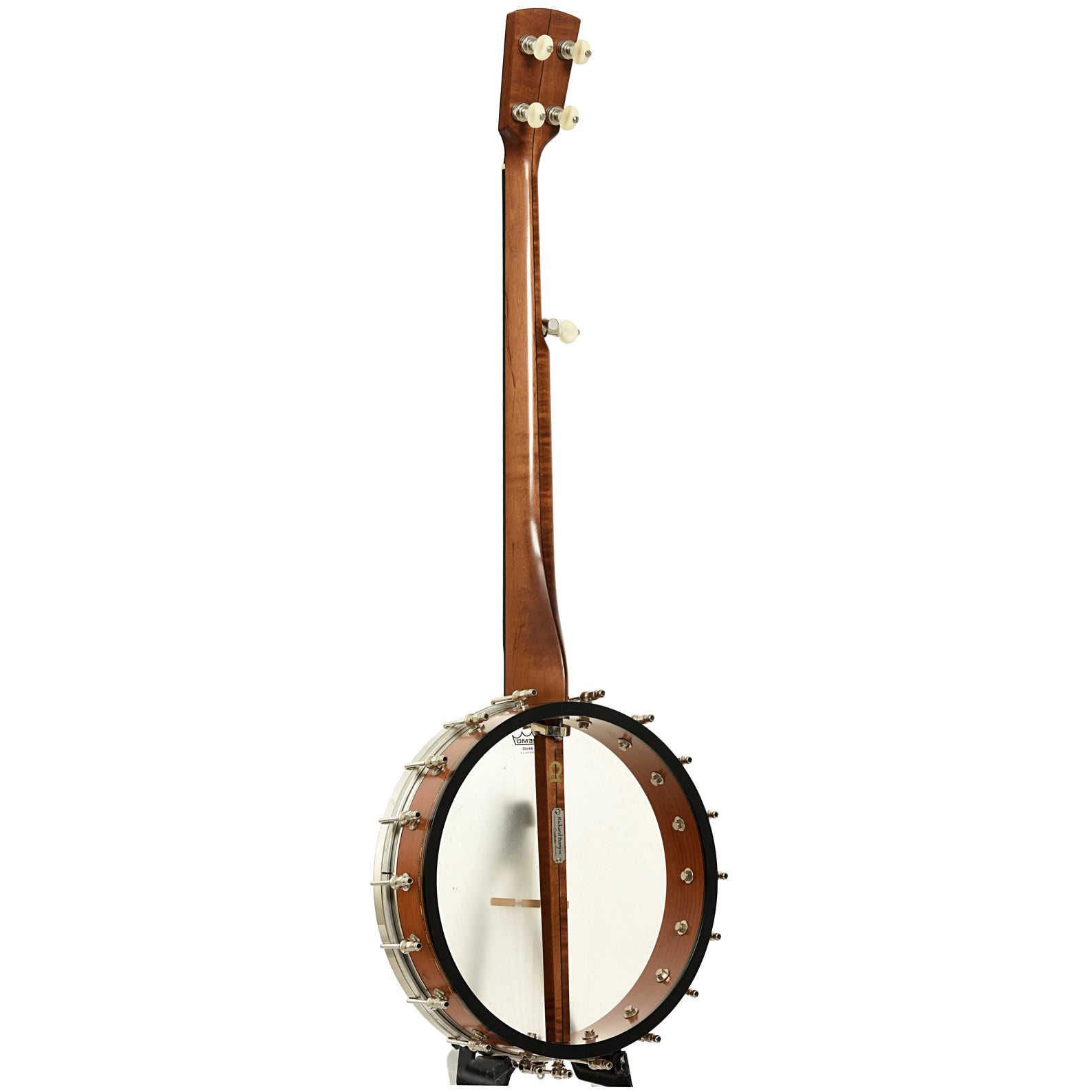 Full back and side of Rickard Dobson 12" Custom Open Back Banjo