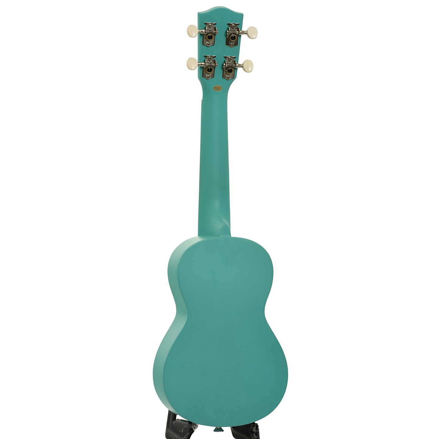 Full back and side of Ohana SK-10 Soprano Ukulele Starter Pack, Turquoise 