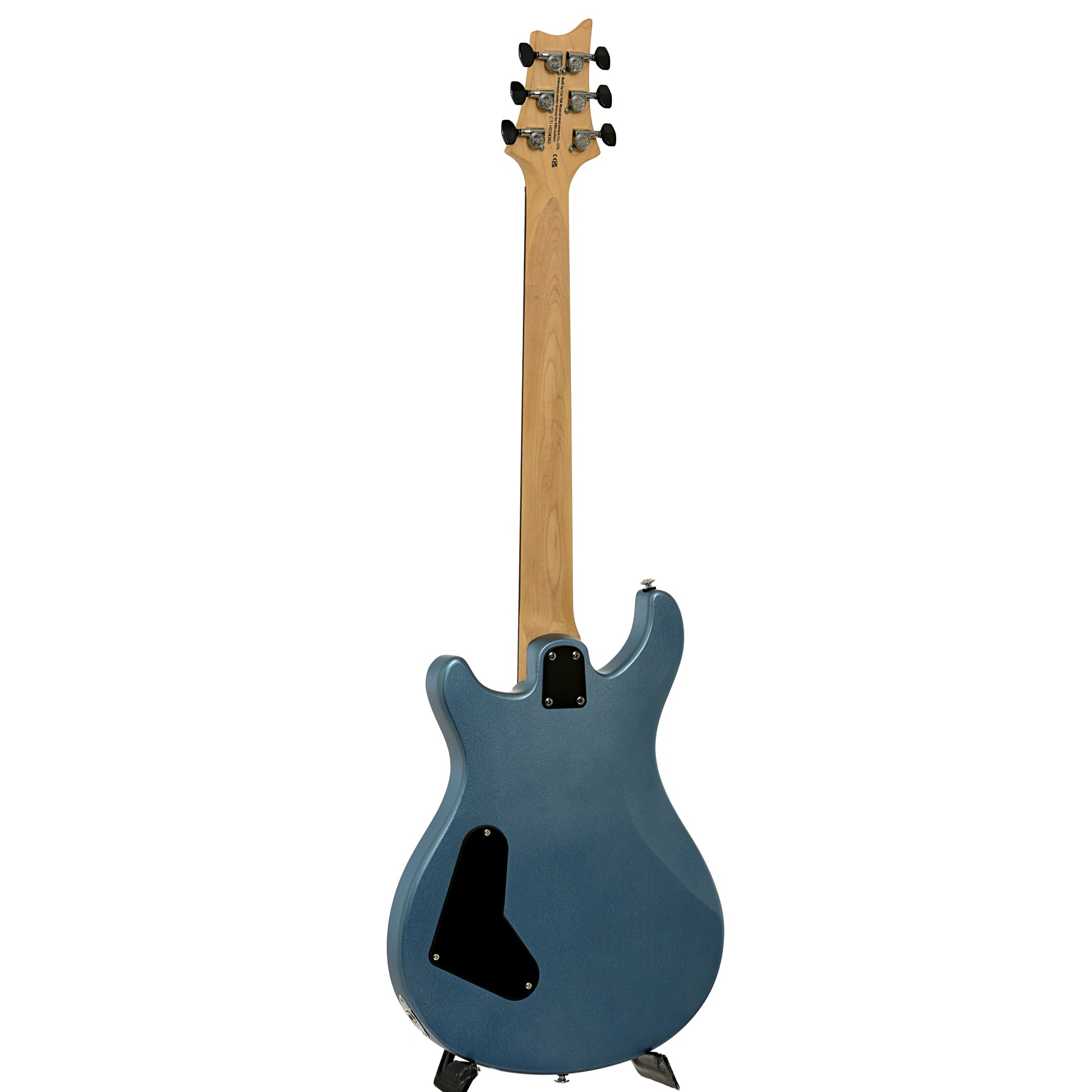 Full back and side of PRS SE CE 24 Standard Satin Stoptail Ice Blue Metallic Electric Guitar