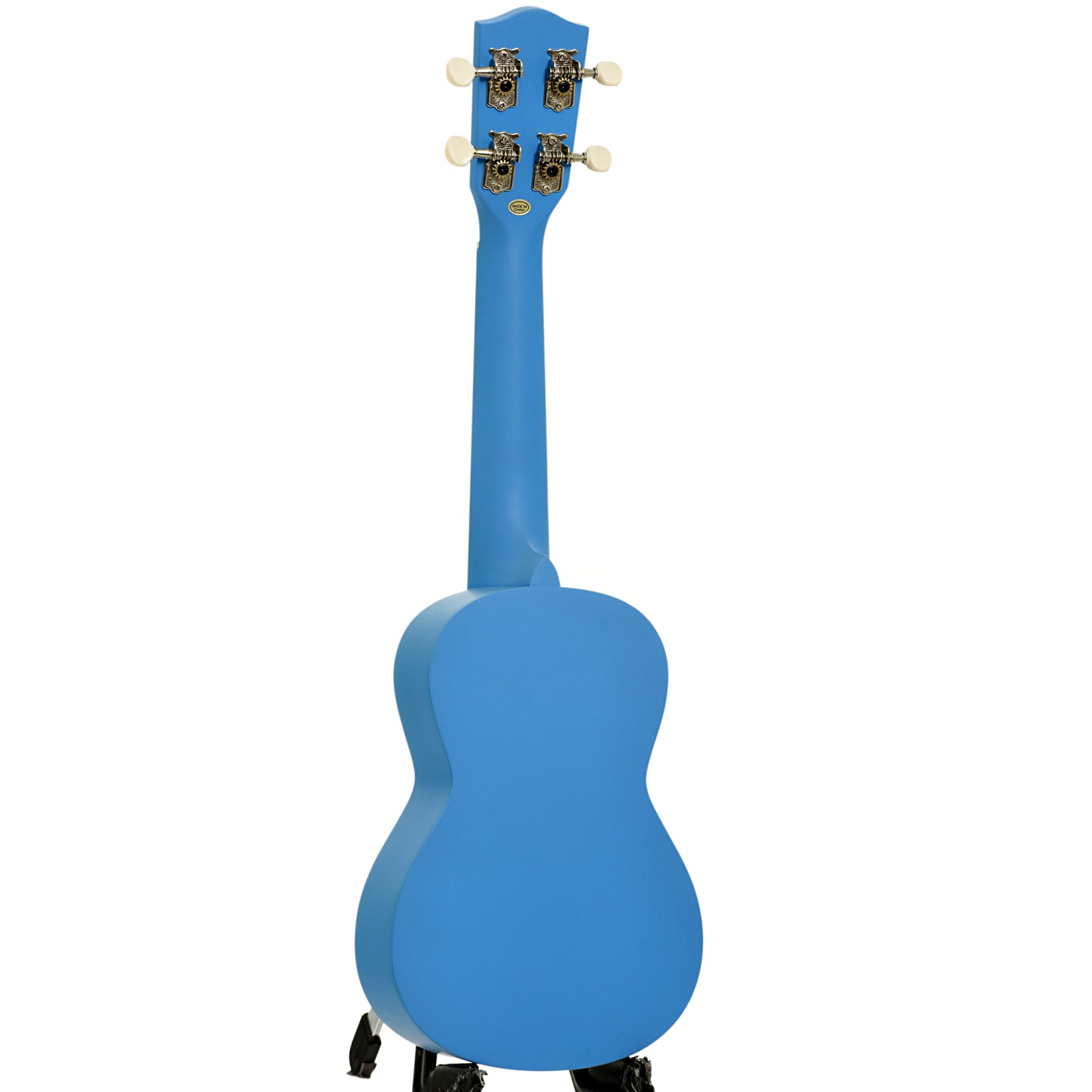 Full back and side of Ohana SK-10 Soprano Ukulele, Blue