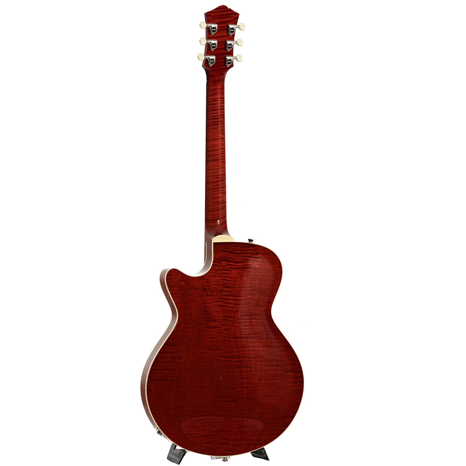 Full back and side of Collings 620 SM LC Hollowbody Electric Guitar, Dark Cherry Sunburst