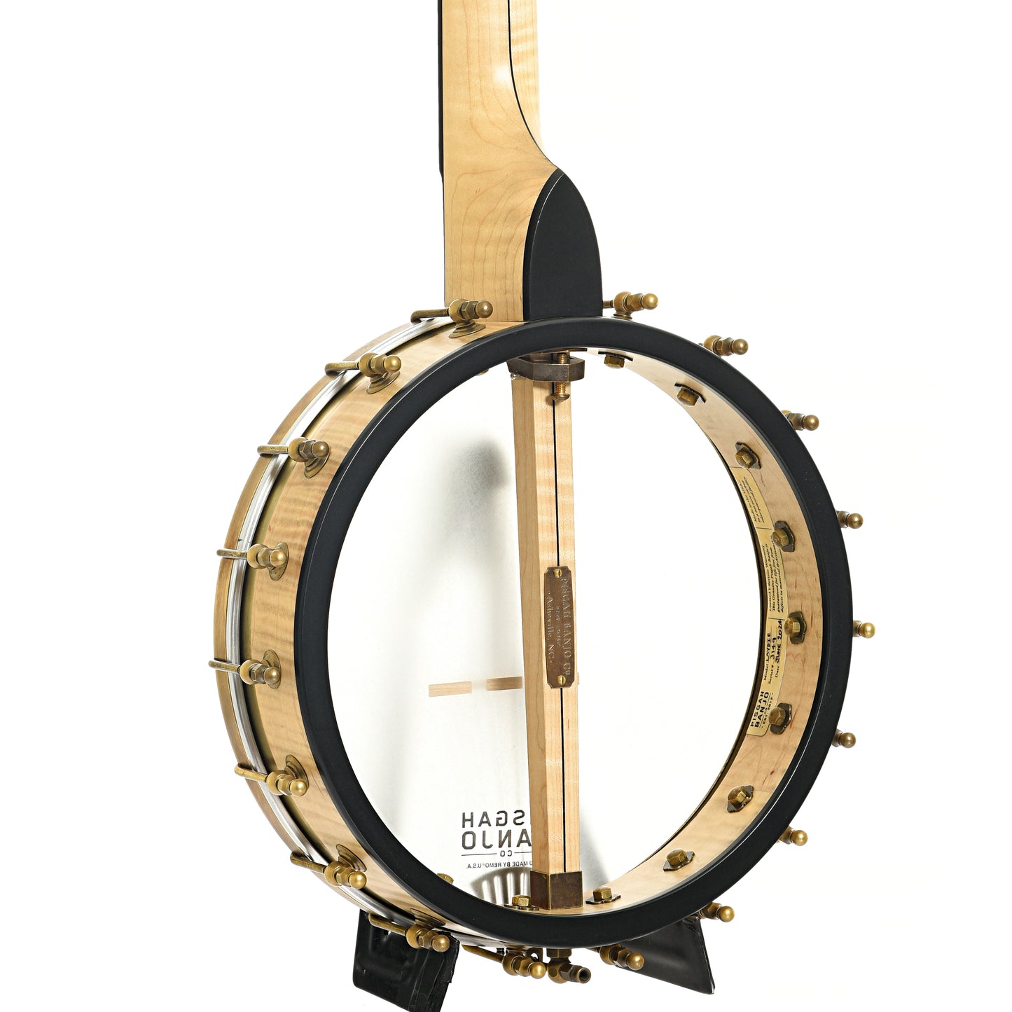 Back and side of Pisgah Banjo Co. 11" Laydie Openback Banjo