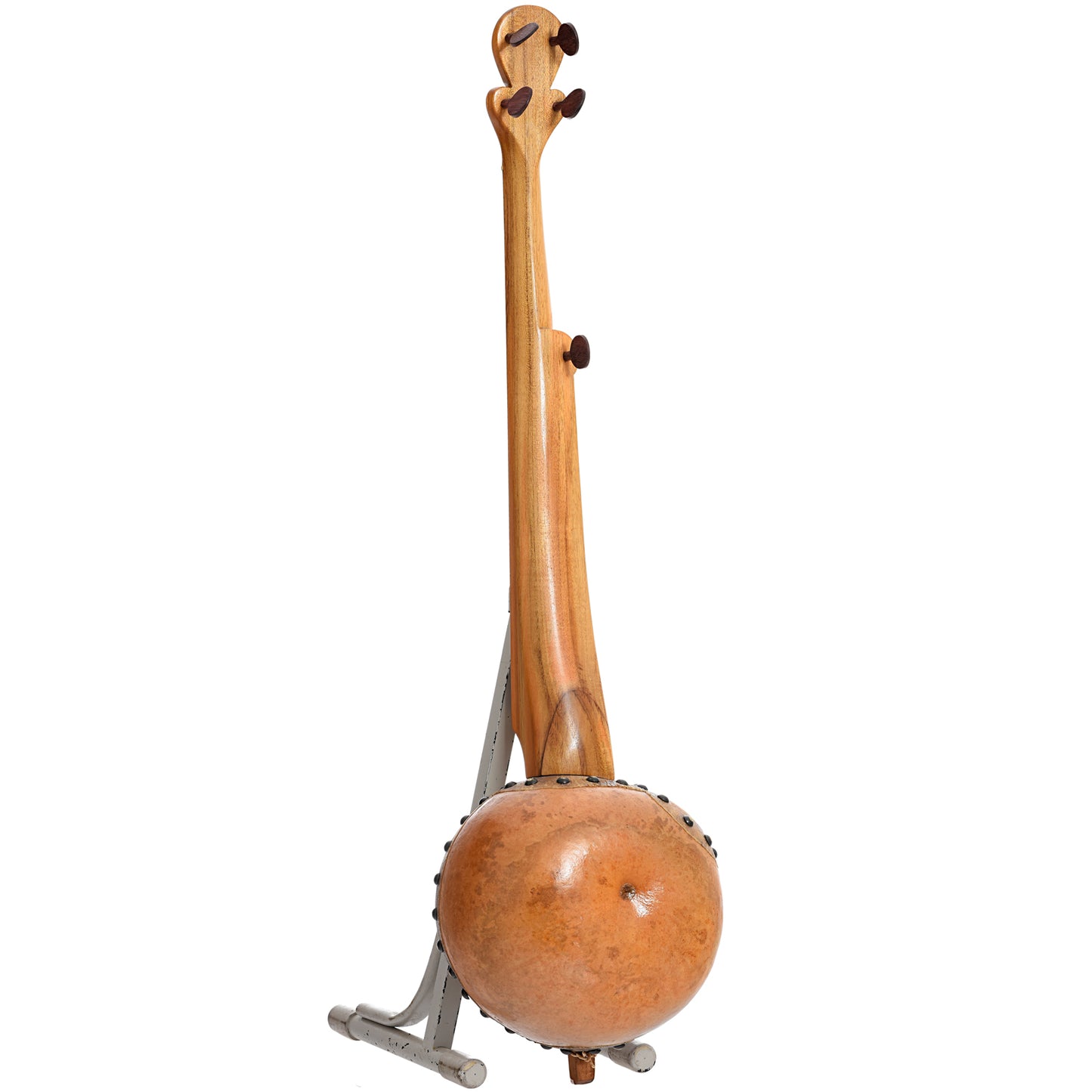 Full back and side of Menzies Fretless Gourd Banjo #579