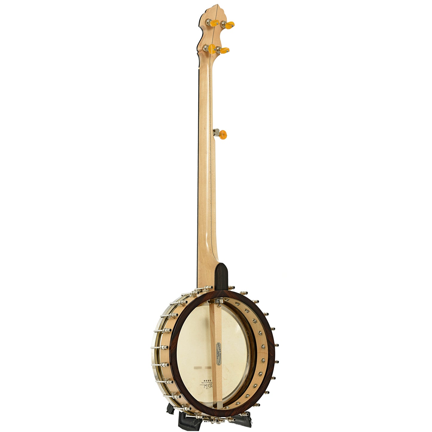 Full back and side of Bart Reiter Regent Custom Openback Banjo 