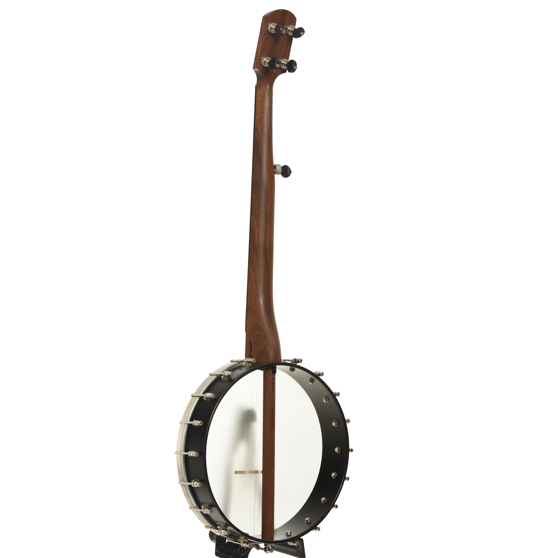 Full back and side of Enoch Tradesman Flush Fret Openback Banjo 