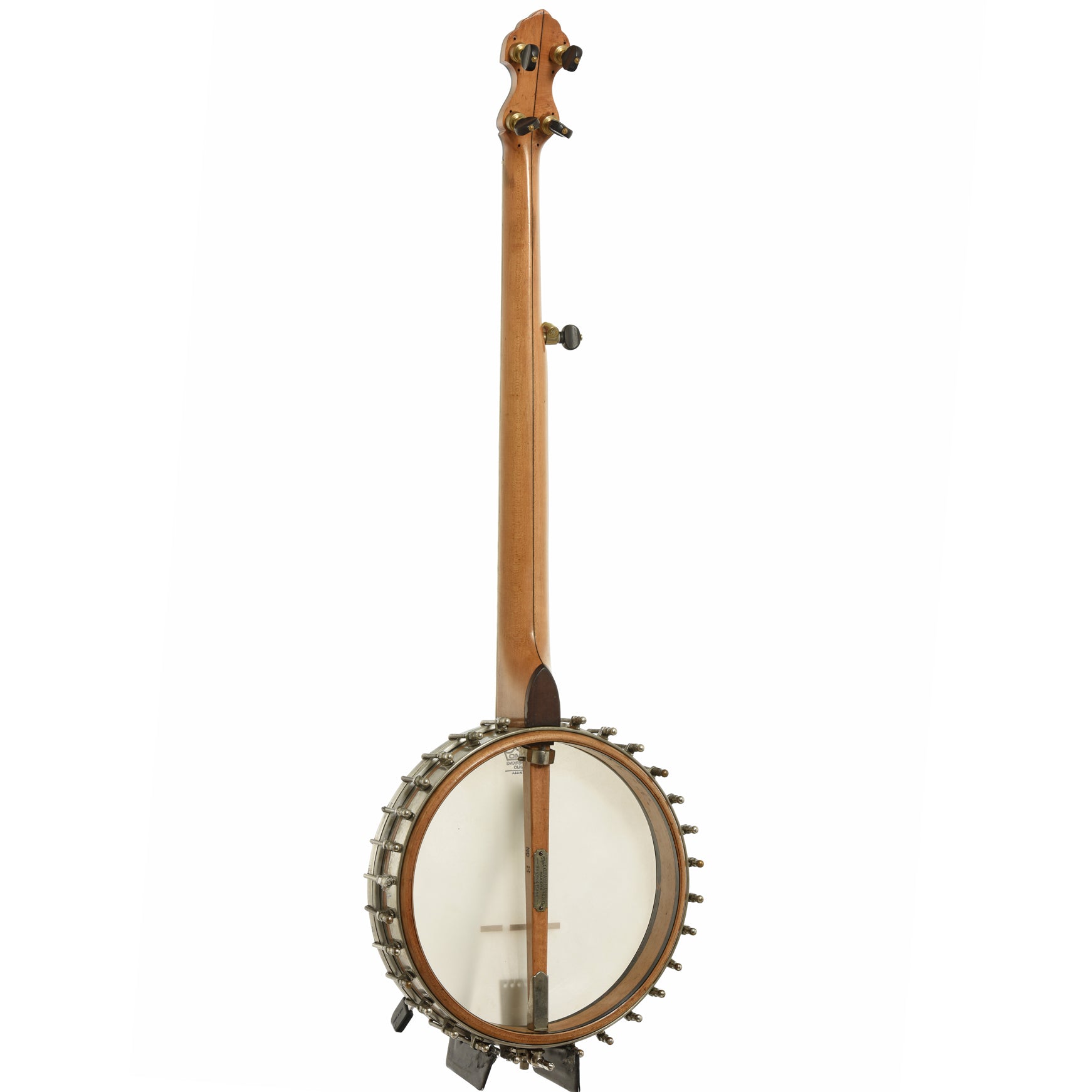 Full back and side of A.C. Fairbanks Whyte Laydie No.2 Openback Banjo