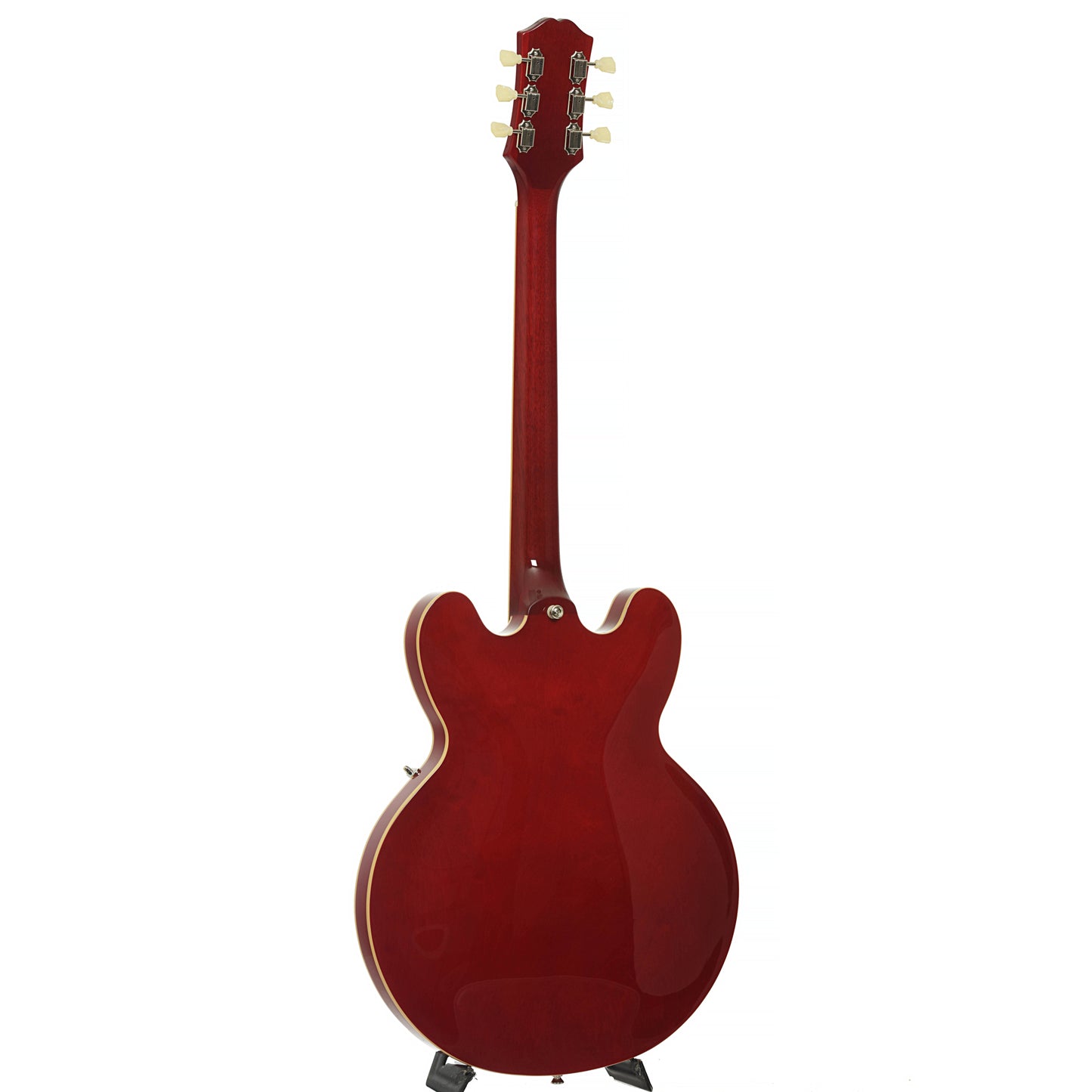 Full back and side of Epiphone ES-335 Semi-Hollowbody Electric Guitar, Cherry 