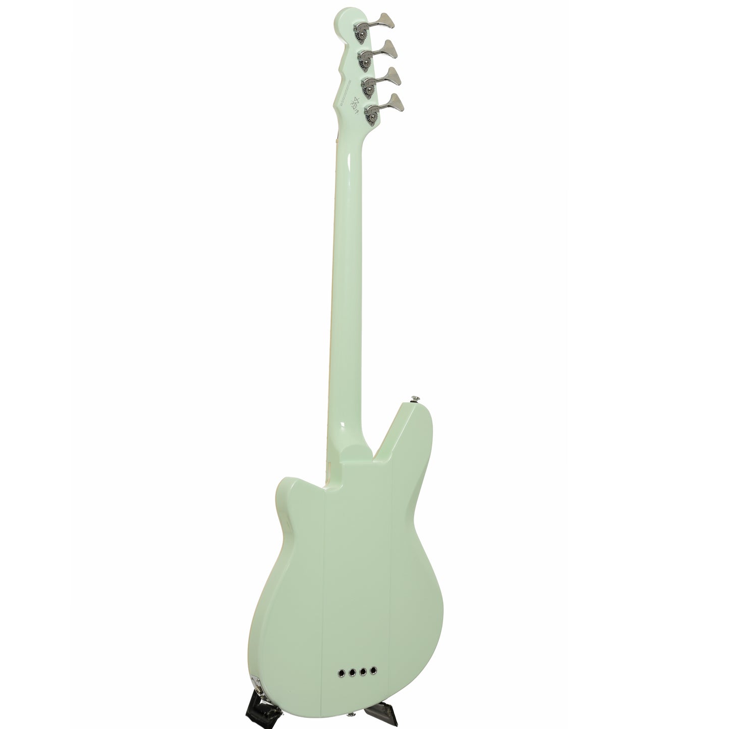 Full back and side of Reverend Sentinel Short Scale Electric Bass Guitar, Iconic Blue