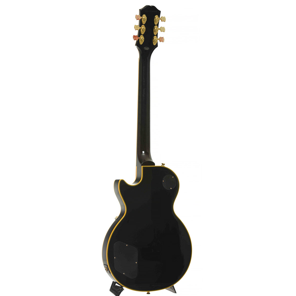 Full Back & Side of Epiphone Joe Bonamassa Black Beauty Les Paul Custom Electric Guitar