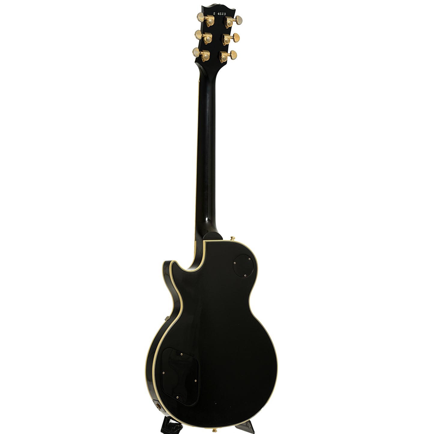 Full back and side of Gibson 1957 Reissue Black Beauty Les Paul Custom  Electric Guitar