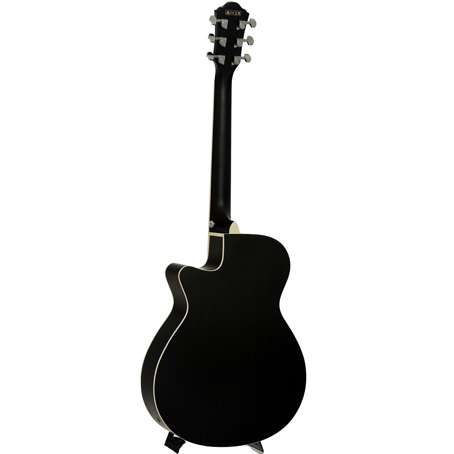 Full front of Ibanez AEG7MH Grand Concert Acoustic Guitar, Weathered Black Open Pore