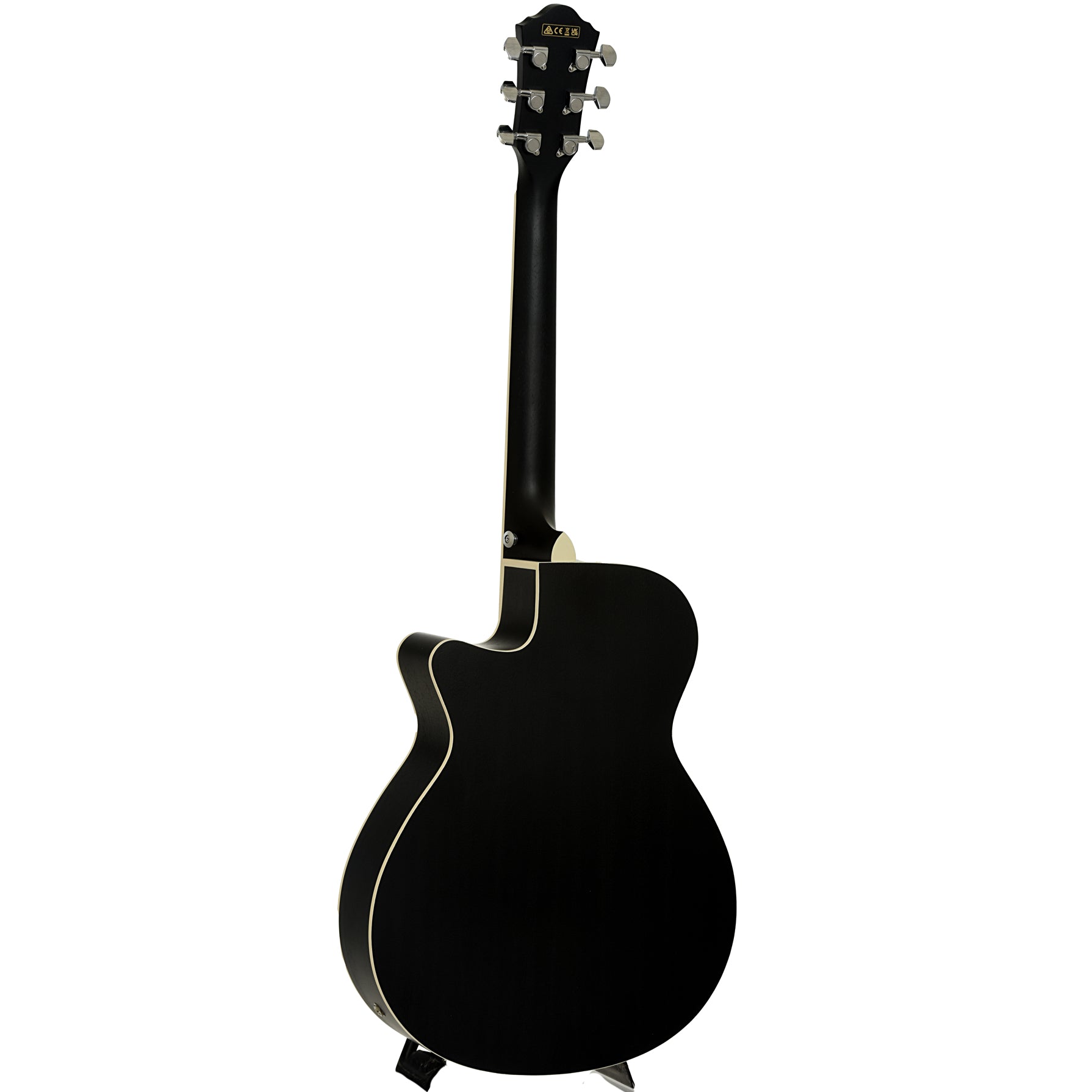 Full front of Ibanez AEG7MH Grand Concert Acoustic Guitar, Weathered Black Open Pore