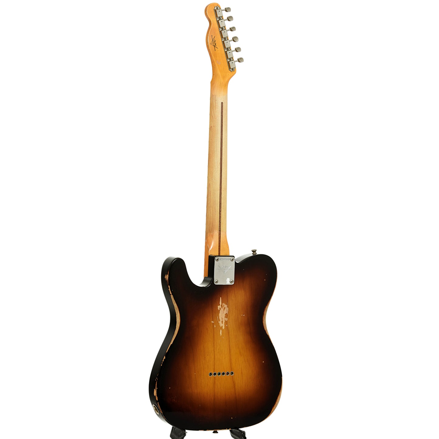 Full back and side of Fender Custom Shop '54 Reissue Telecaster Relic Electric Guitar